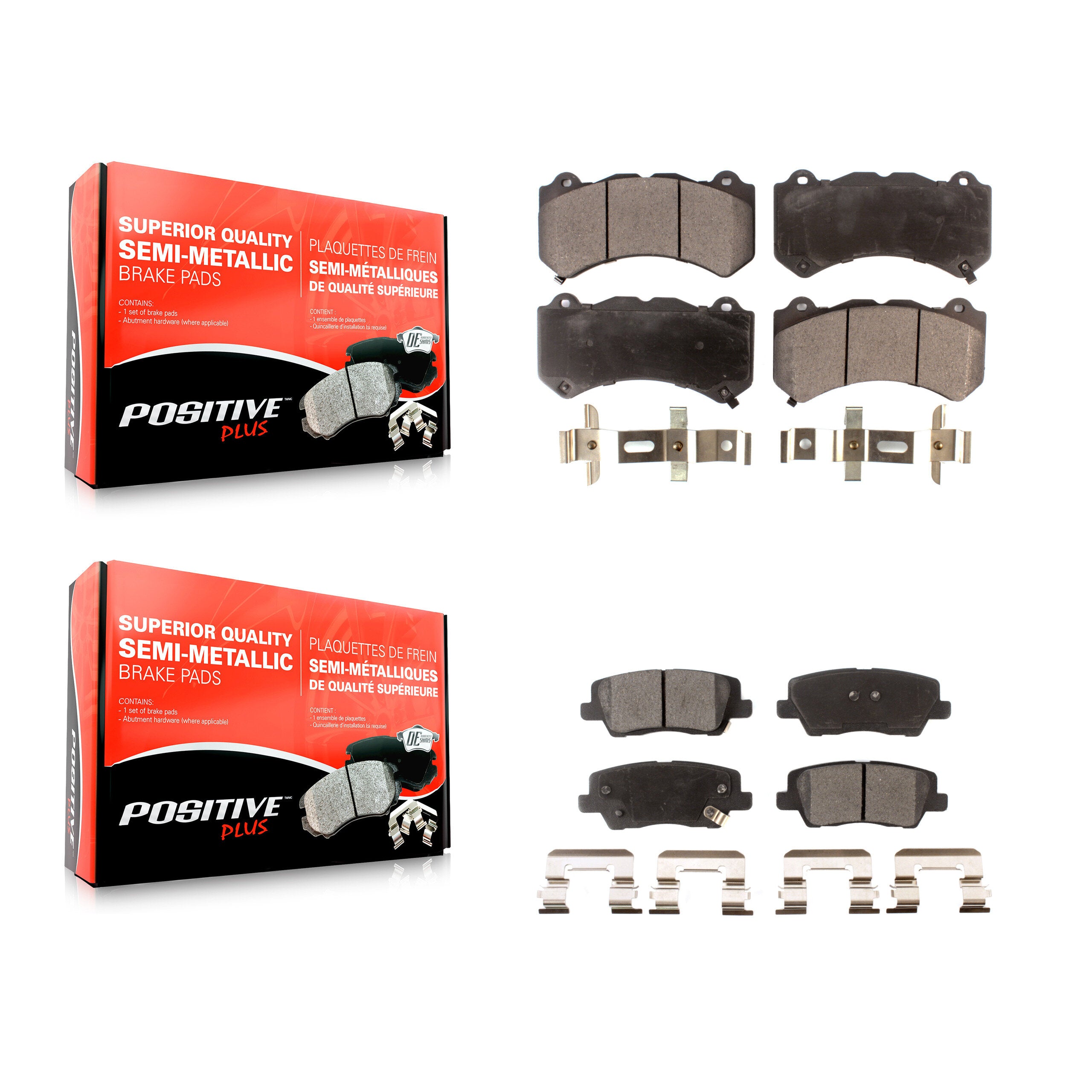 Positive Plus KPF-100585 Disc Brake Pad for 2015-2016 Cadillac CTS - Front and Rear
