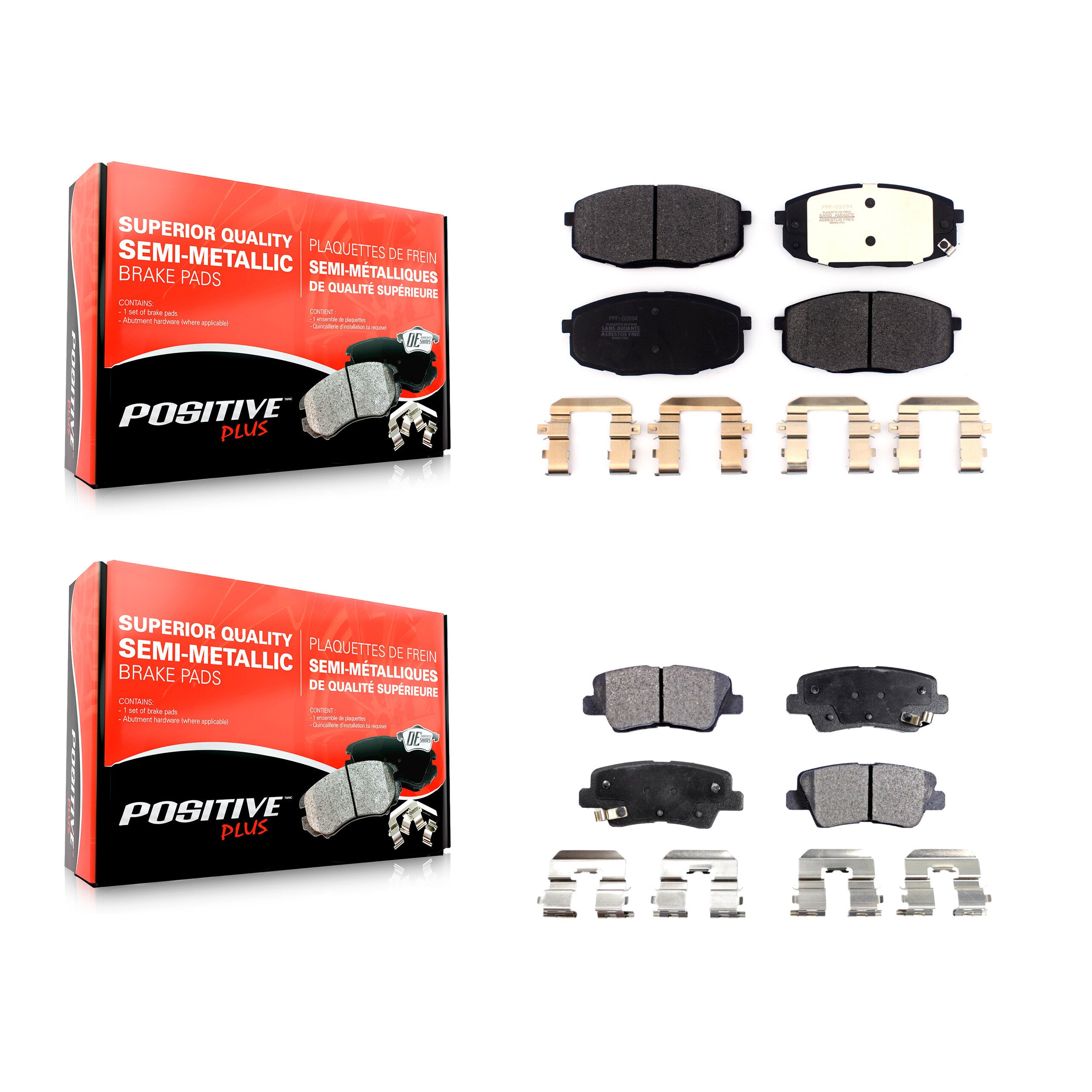 Positive Plus KPF-100589 Disc Brake Pad for 2014-2016 Kia Soul - Front and Rear