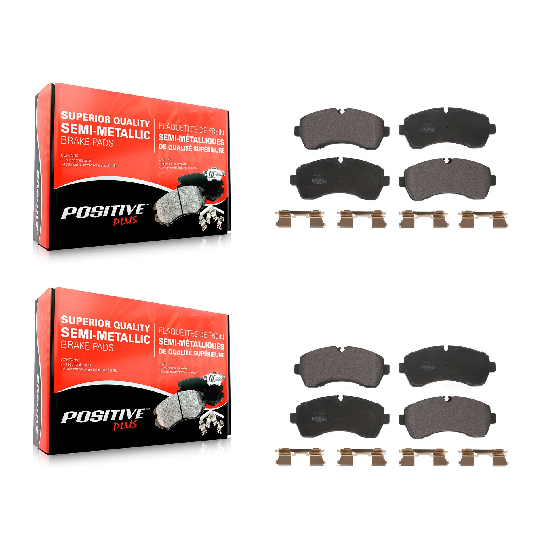 Positive Plus KPF-100592 Disc Brake Pad for 2004-2012 Workhorse W42, Workhorse Custom Chassis W42, Workhorse P32 - Front and Rear