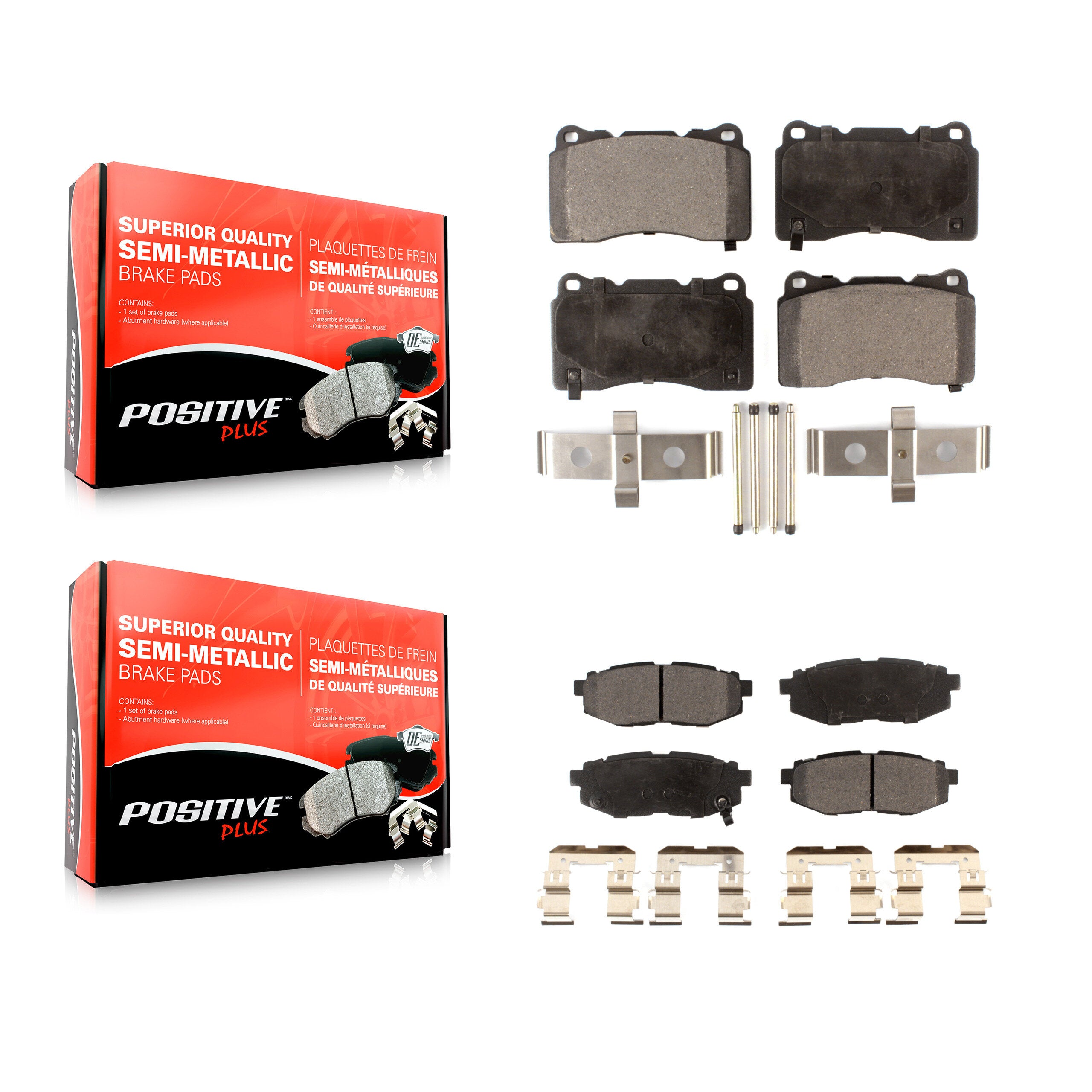 Positive Plus KPF-100596 Disc Brake Pad for 2017 Subaru BRZ - Front and Rear