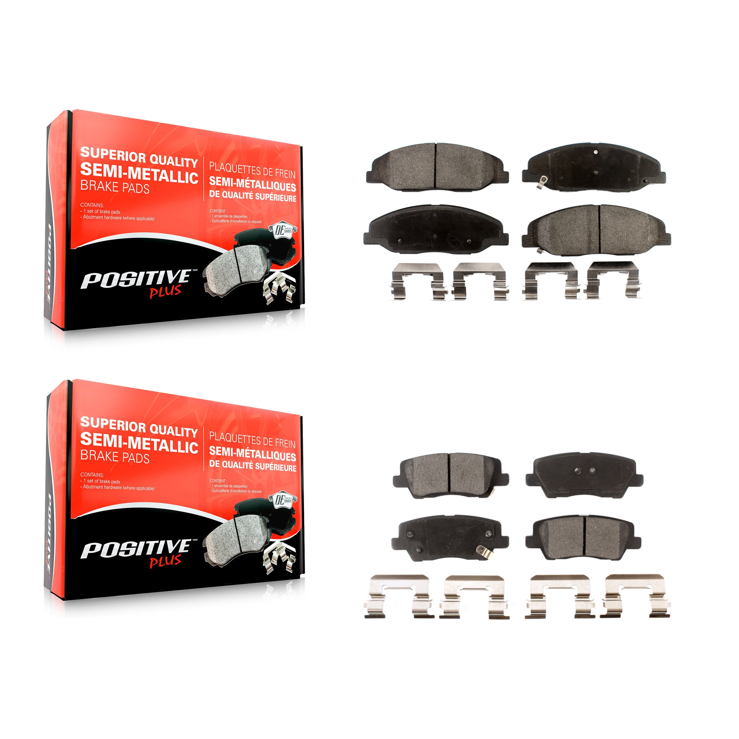 Positive Plus KPF-100600 Disc Brake Pad for 2014 Cadillac CTS - Front and Rear