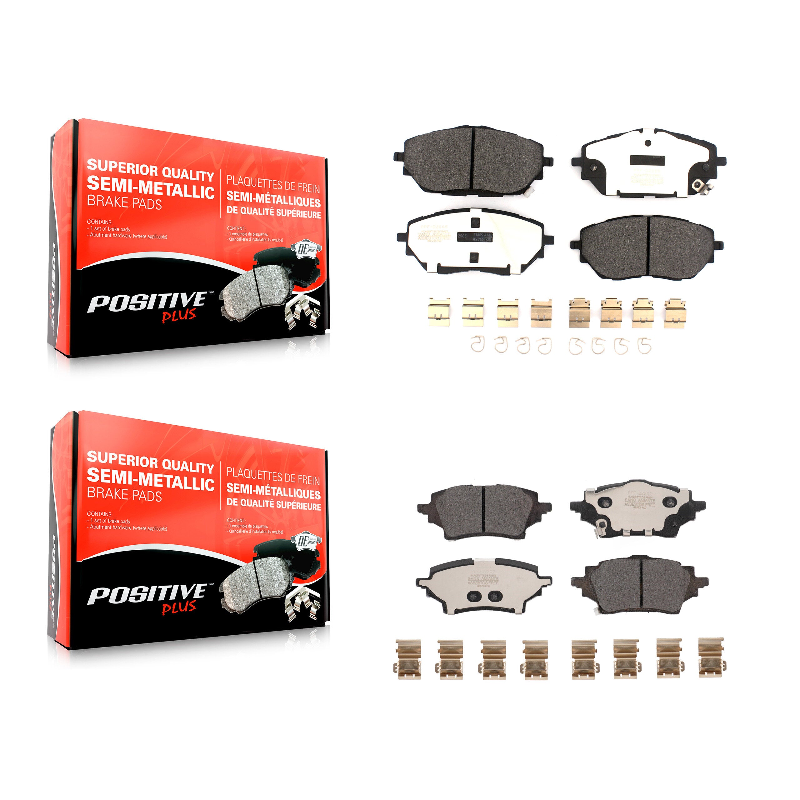 Positive Plus KPF-100604 Disc Brake Pad for 2019-2022 Toyota C-HR - Front and Rear