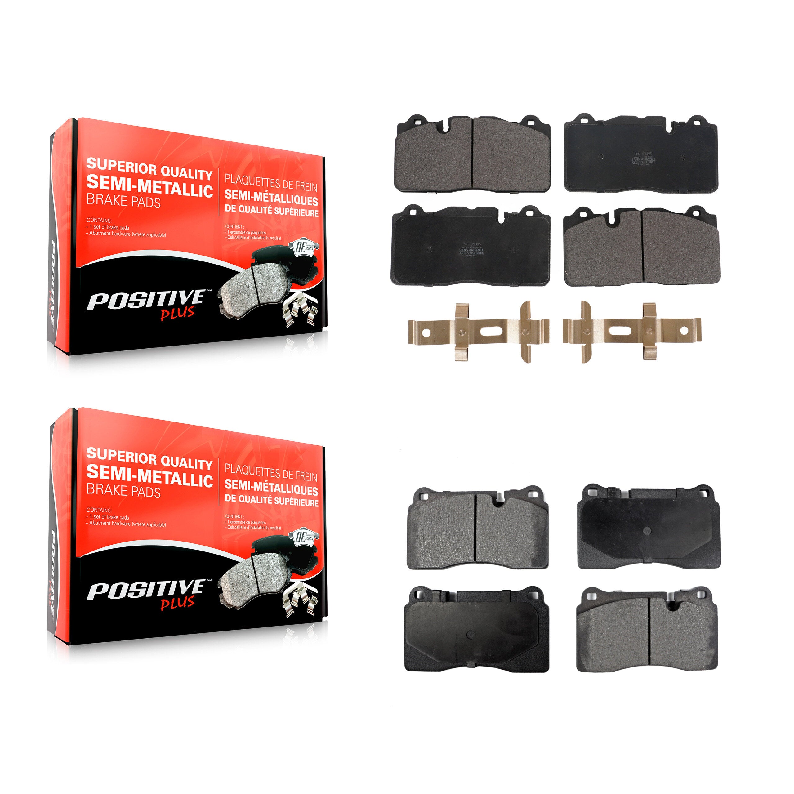 Positive Plus KPF-100605 Disc Brake Pad for 2009-2019 Chevrolet Corvette, Chevrolet Camaro - Front and Rear