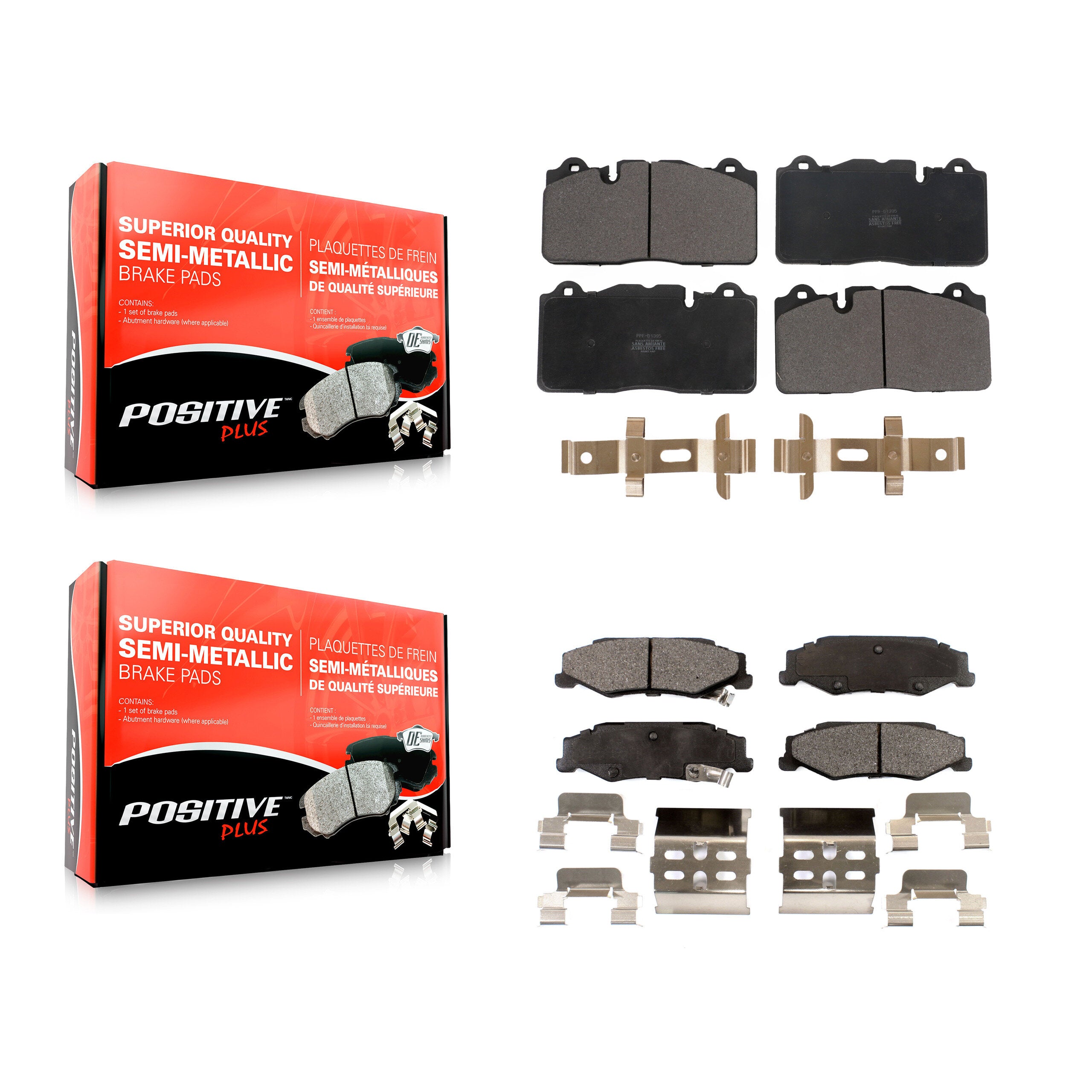 Positive Plus KPF-100606 Disc Brake Pad for 2012 Chevrolet Corvette - Front and Rear