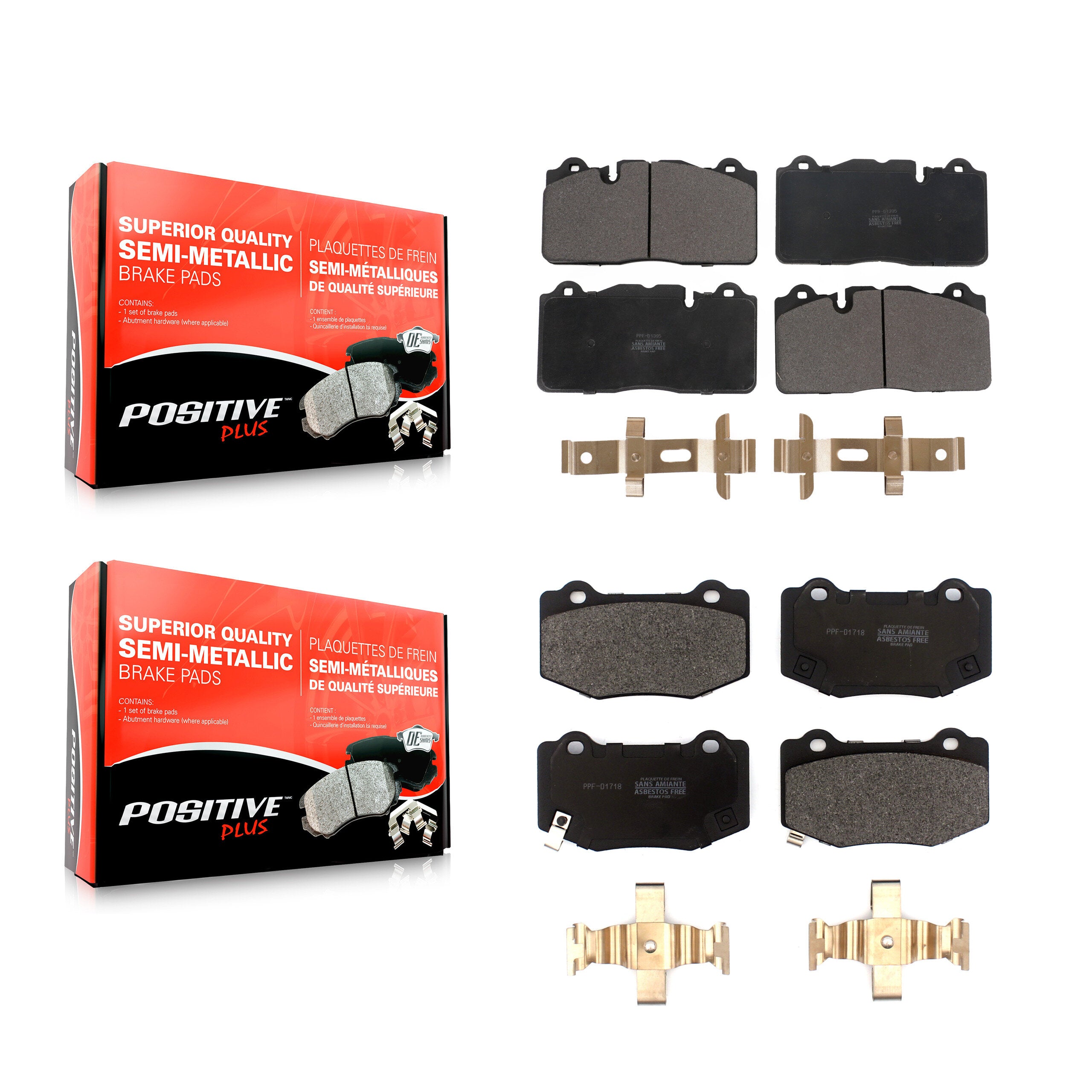 Positive Plus KPF-100612 Disc Brake Pad for 2019 Chevrolet Corvette - Front and Rear