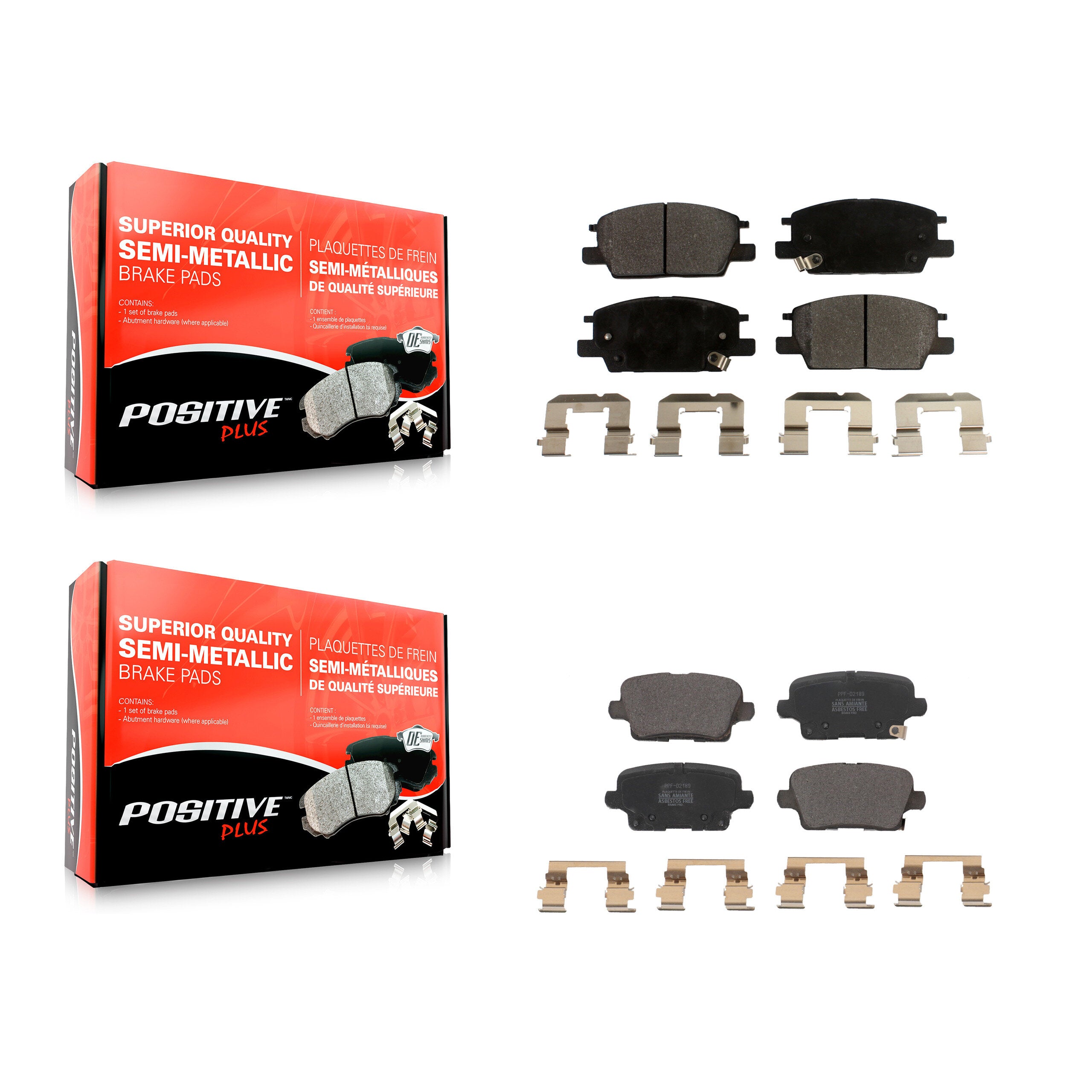 Positive Plus KPF-100615 Disc Brake Pad for 2018-2020 Buick Regal Sportback - Front and Rear