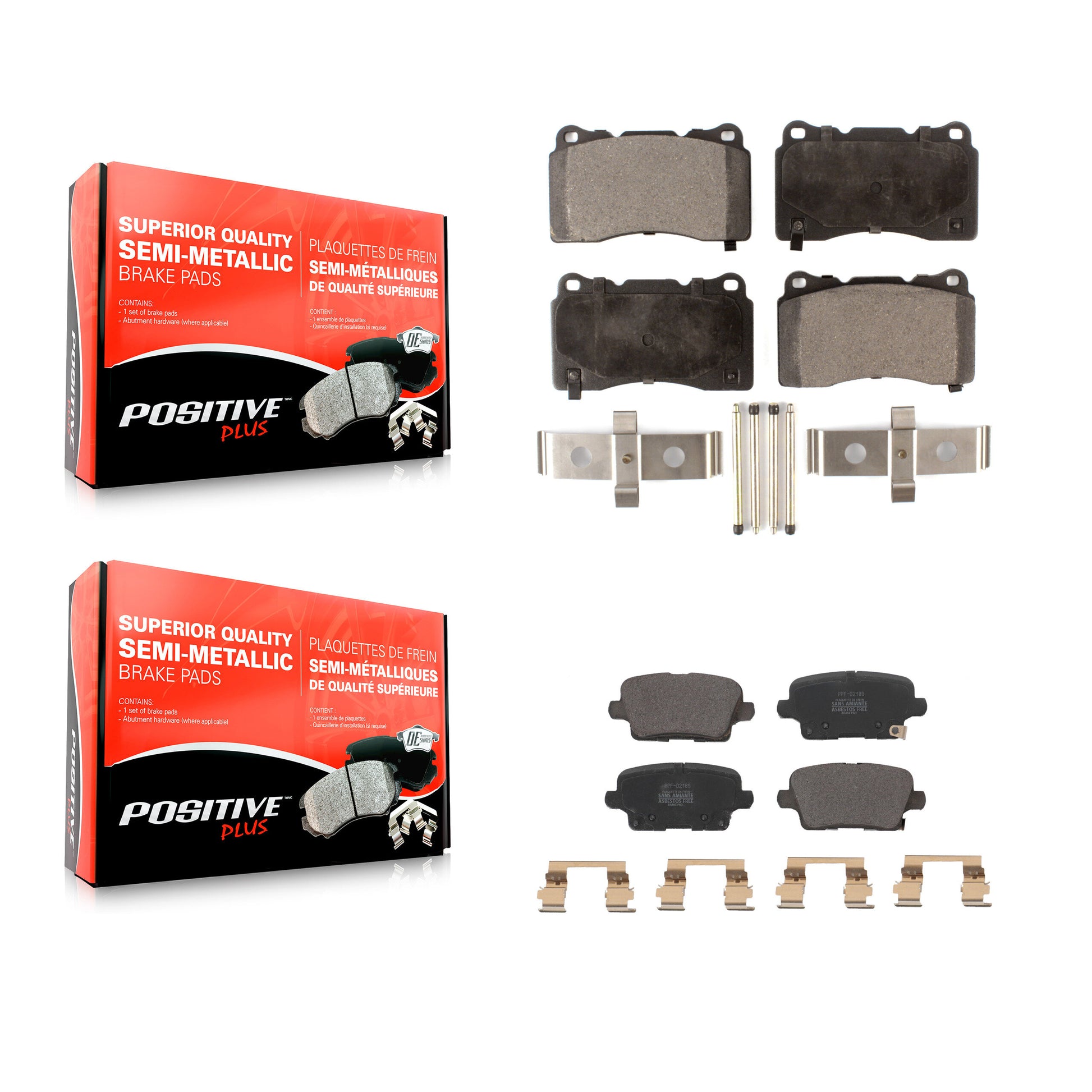 Positive Plus KPF-100616 Disc Brake Pad for 2018-2020 Buick Regal Sportback - Front and Rear