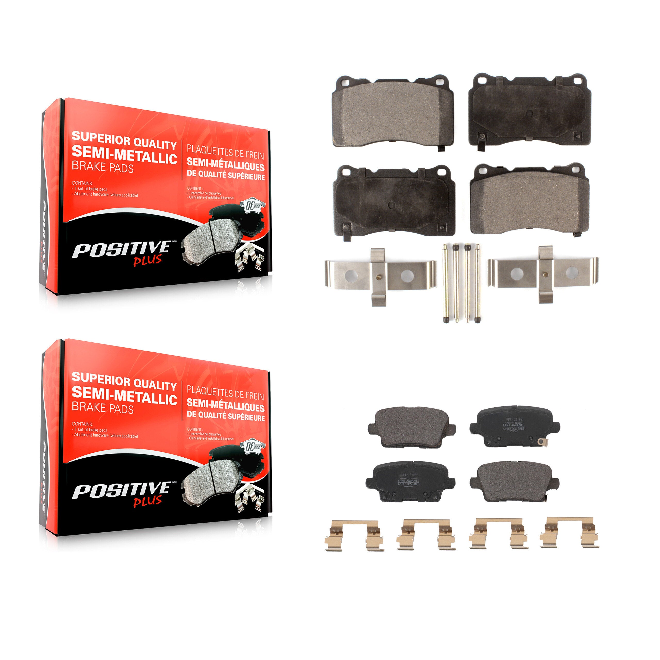 Positive Plus KPF-100616 Disc Brake Pad for 2018-2020 Buick Regal Sportback - Front and Rear