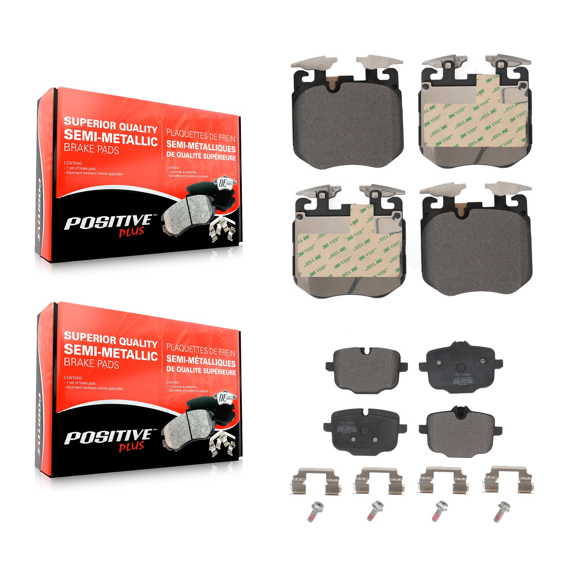 Positive Plus KPF-100617 Disc Brake Pad for 2016-2023 BMW X5, BMW X6 and More - Front and Rear