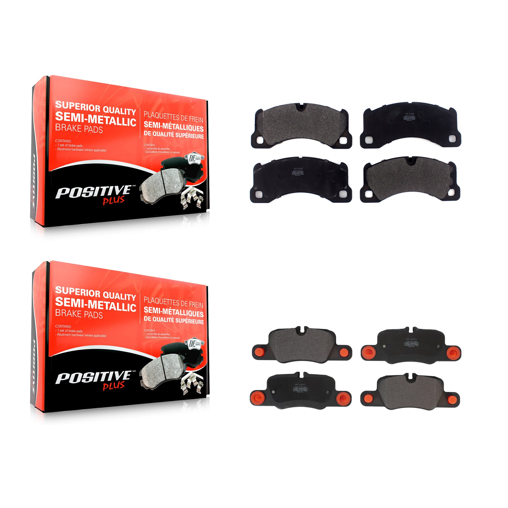 Positive Plus KPF-100618 Disc Brake Pad for 2010-2016 Porsche Panamera - Front and Rear
