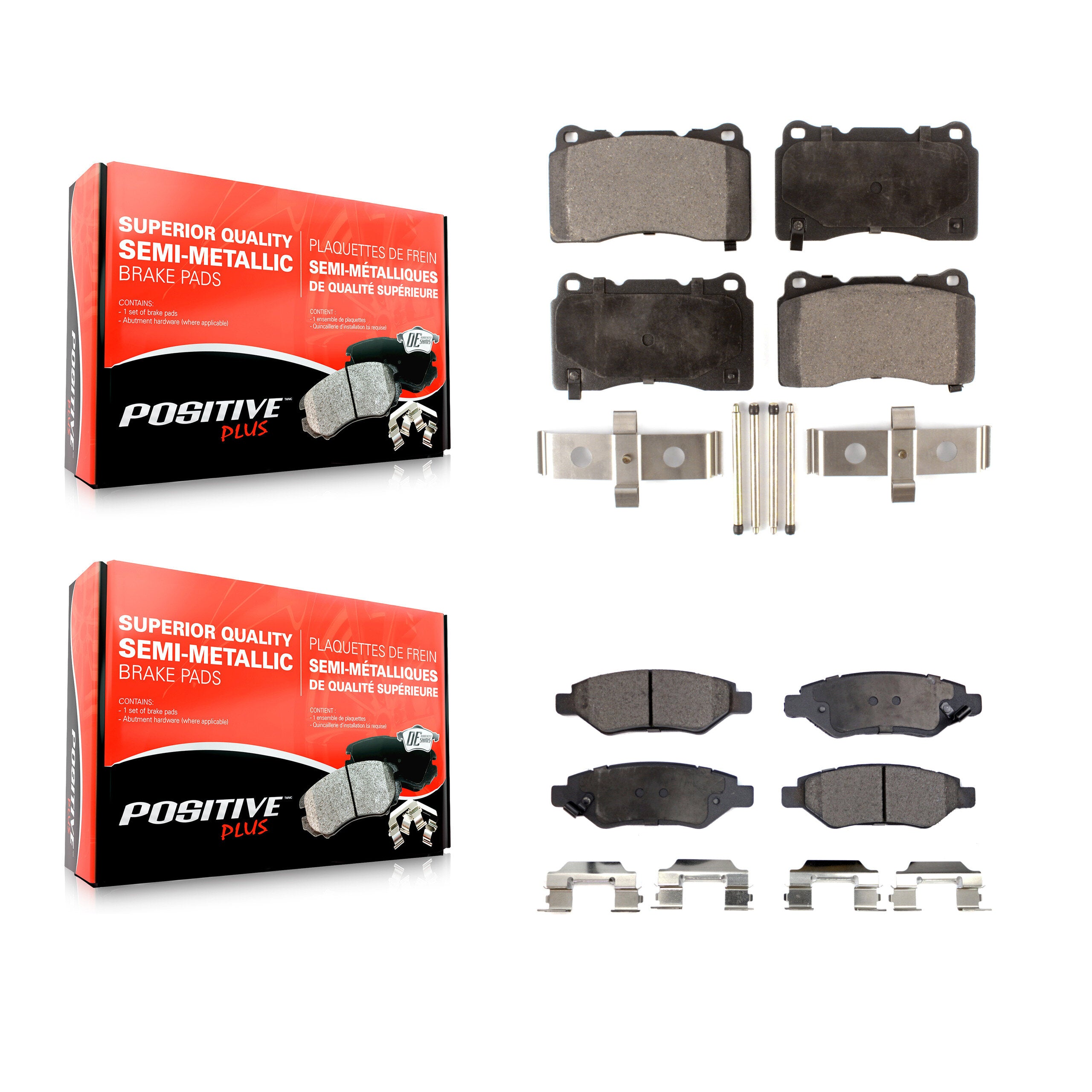 Positive Plus KPF-100619 Disc Brake Pad for 2014 Cadillac CTS - Front and Rear