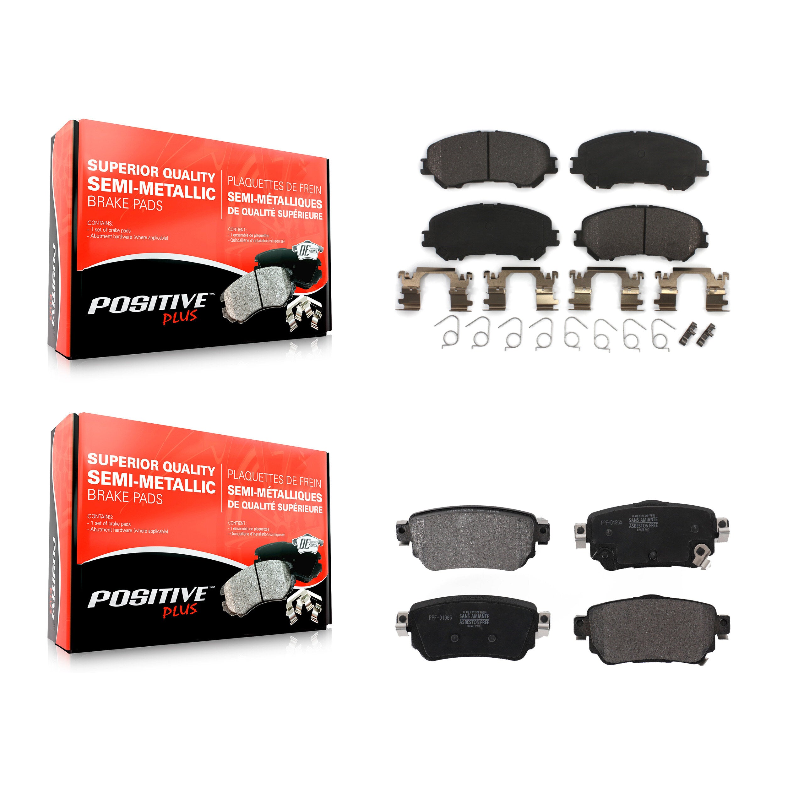 Positive Plus KPF-100623 Disc Brake Pad for 2019-2023 Nissan Rogue, Nissan Qashqai, Nissan Rogue Sport - Front and Rear
