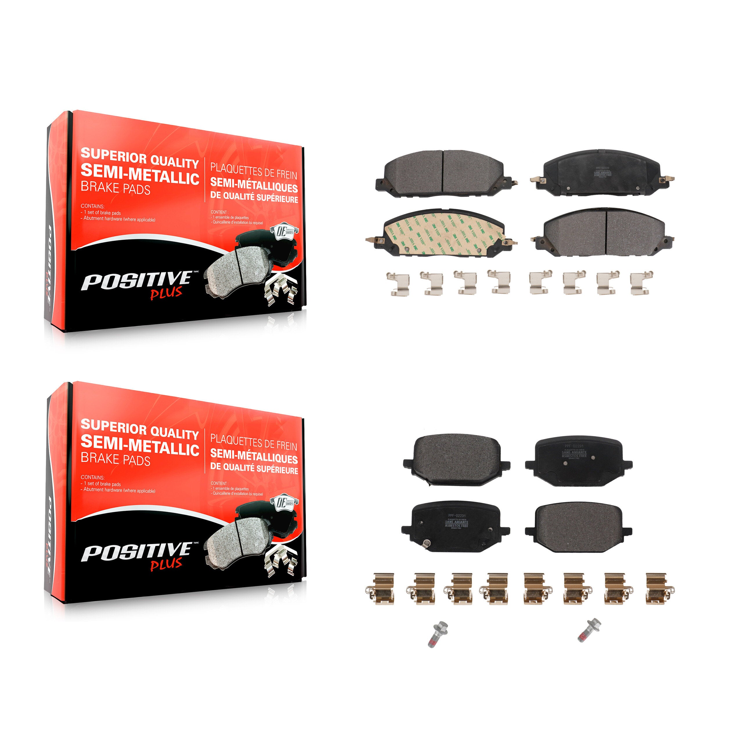 Positive Plus KPF-100632 Disc Brake Pad for 2020-2023 Ford Police Interceptor Utility, Lincoln Aviator - Front and Rear