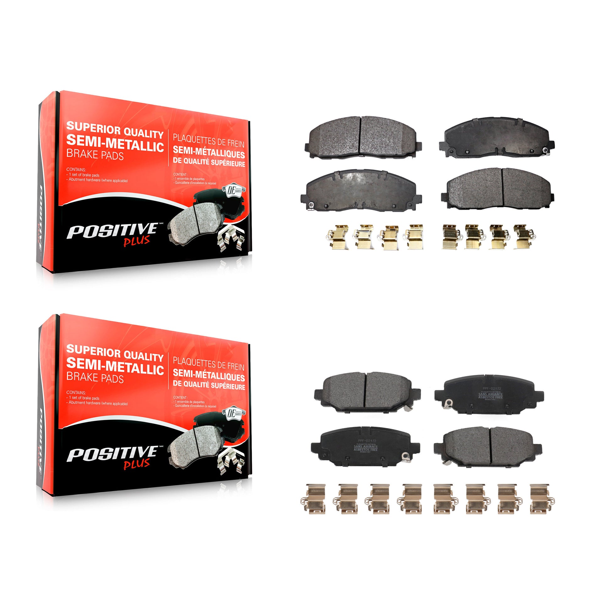 Positive Plus KPF-100633 Disc Brake Pad for 2022 Jeep Wrangler - Front and Rear