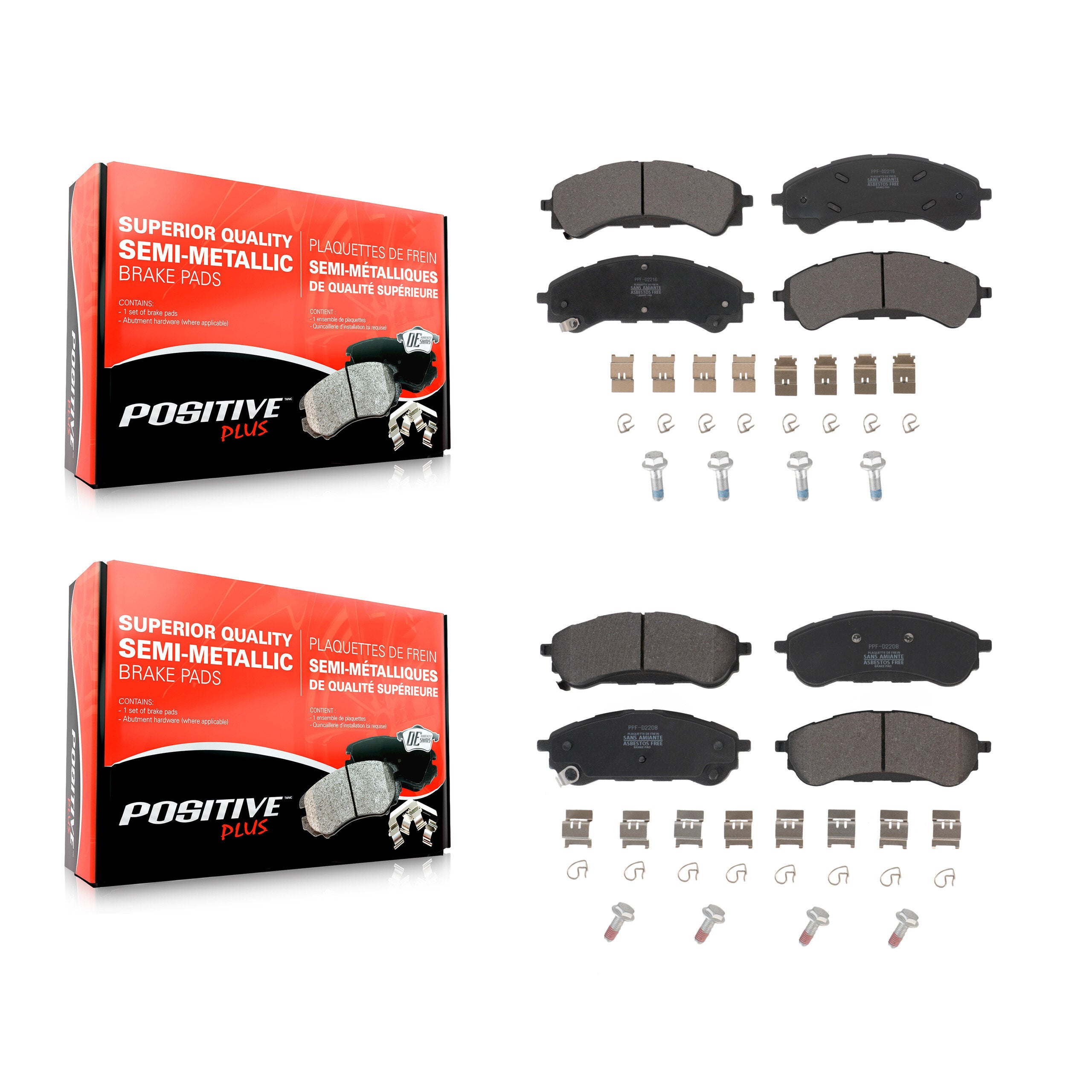 Positive Plus KPF-100638 Disc Brake Pad for 2019-2023 Ford Ranger - Front and Rear