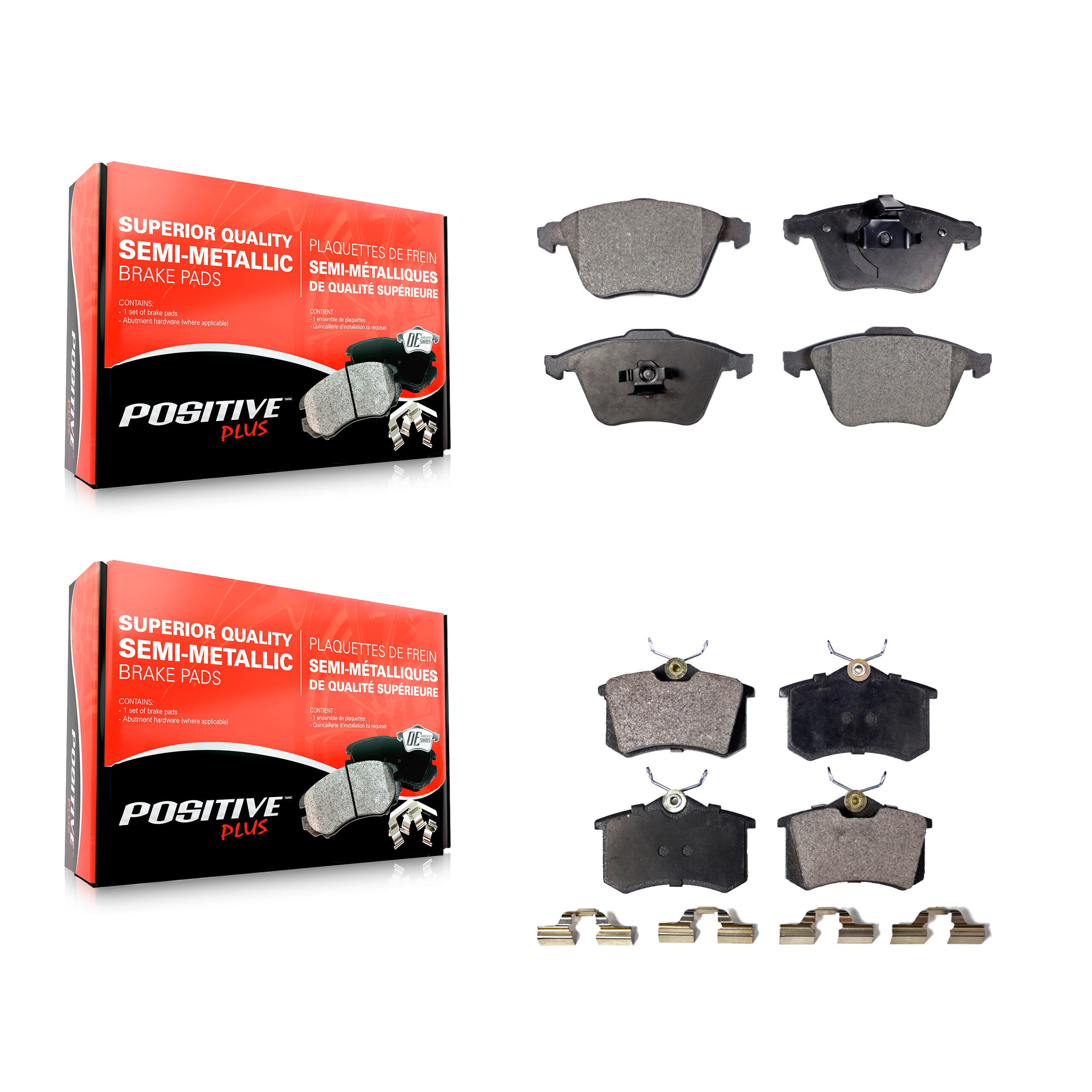 Positive Plus KPF-100639 Disc Brake Pad for 2002 Audi A6 Quattro - Front and Rear