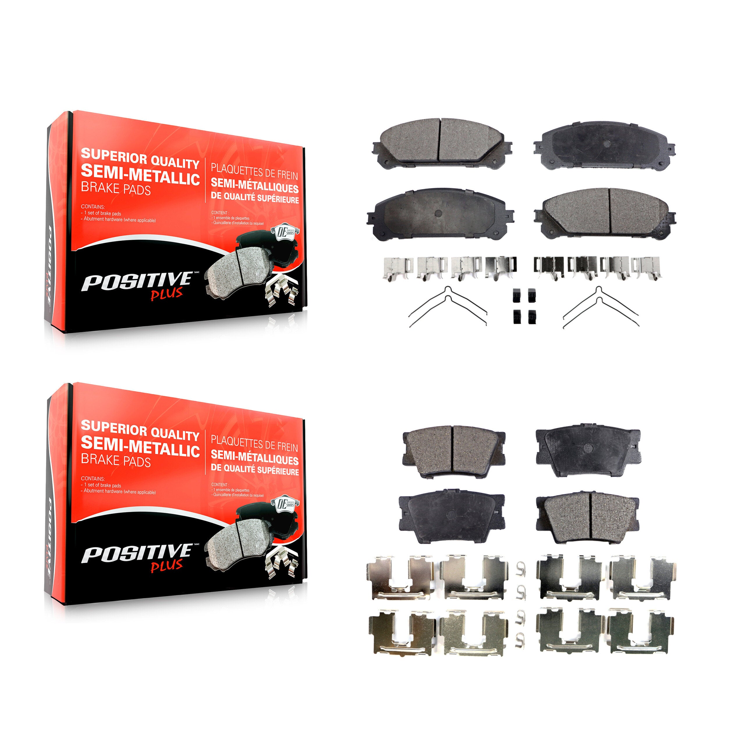 Positive Plus KPF-100644 Disc Brake Pad for 2022 Toyota Camry - Front and Rear