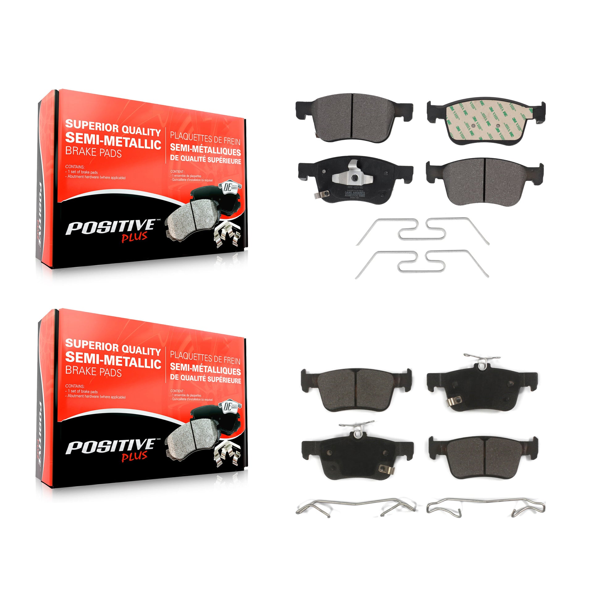 Positive Plus KPF-100649 Disc Brake Pad for 2023-2024 Acura Integra - Front and Rear
