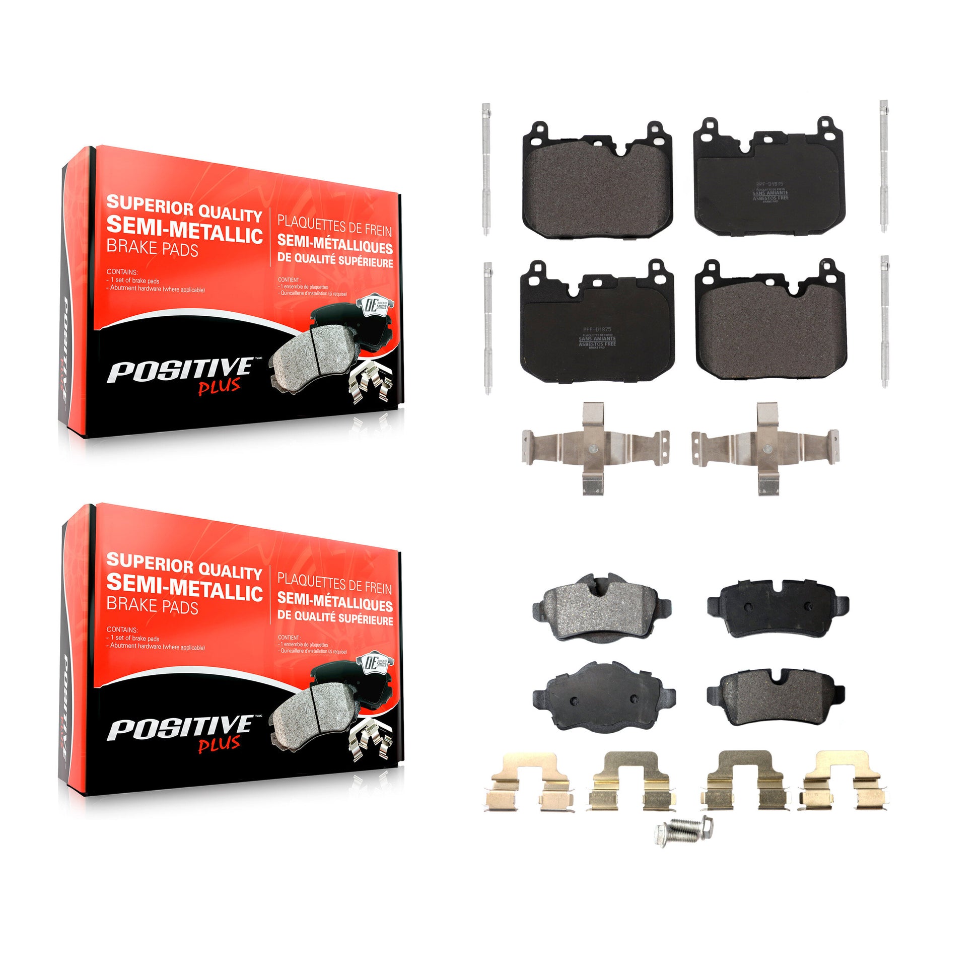 Positive Plus KPF-100652 Disc Brake Pad for 2015 Mini Cooper - Front and Rear