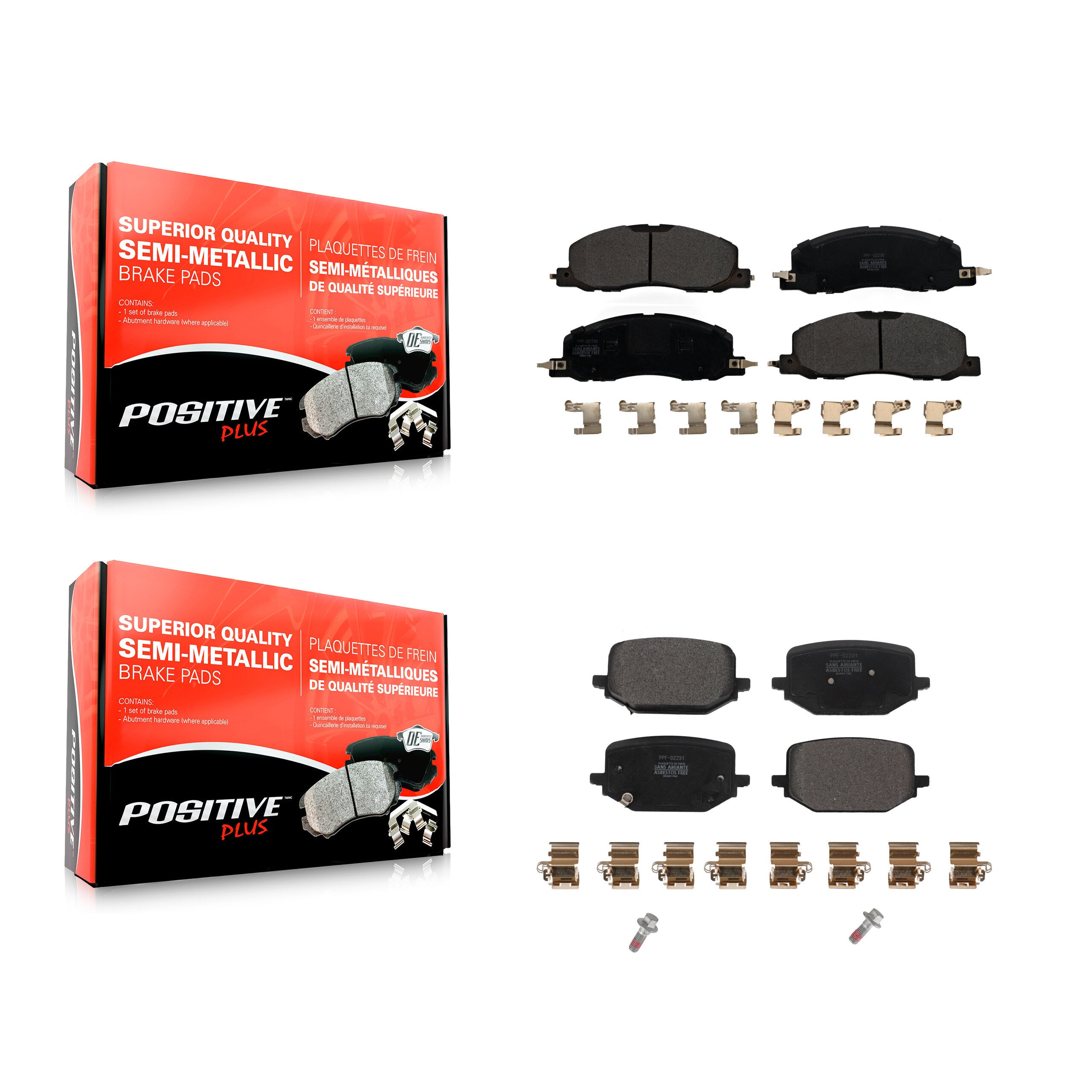 Positive Plus KPF-100662 Disc Brake Pad for 2020-2023 Lincoln Aviator - Front and Rear