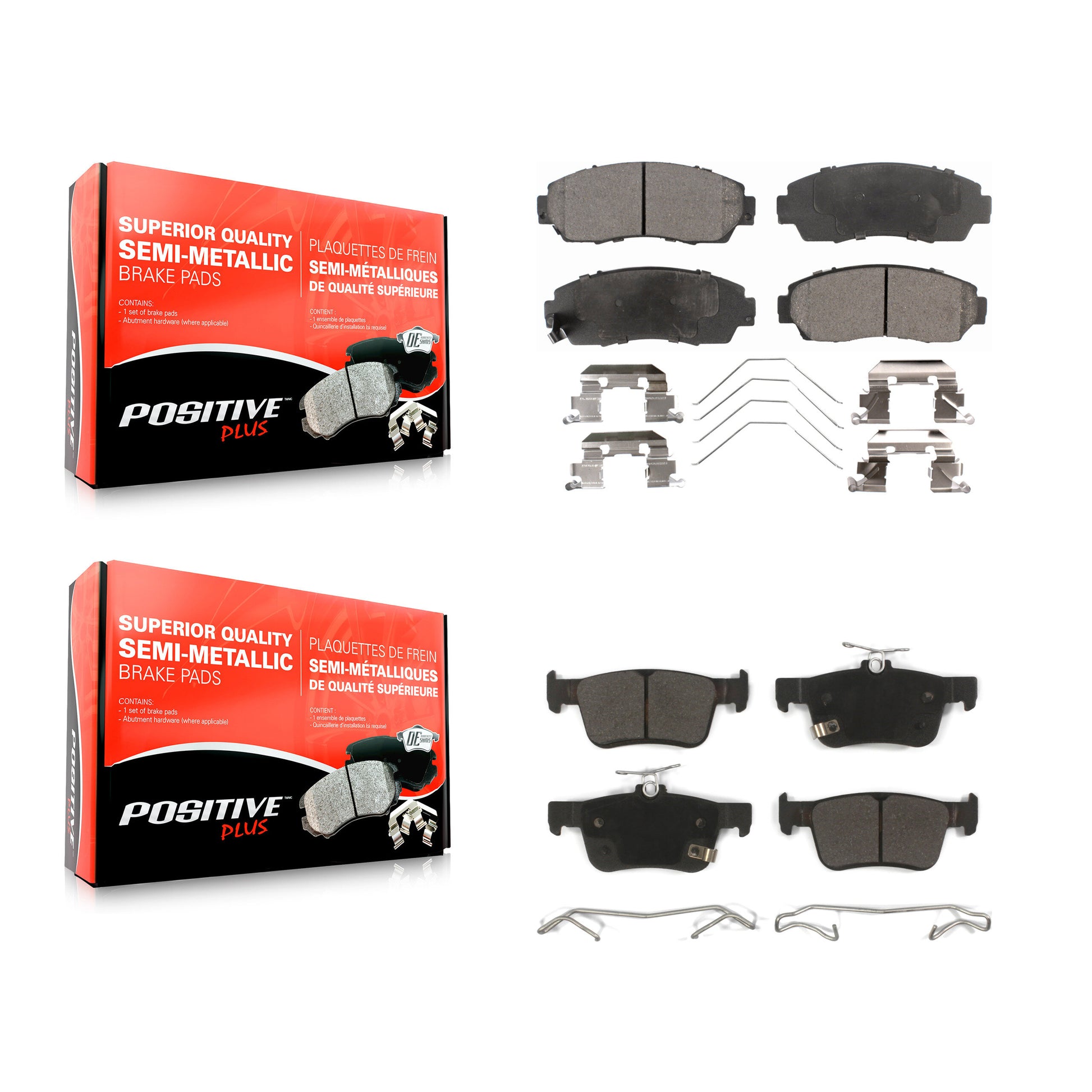 Positive Plus KPF-100669 Disc Brake Pad for 2019-2021 Acura RDX - Front and Rear