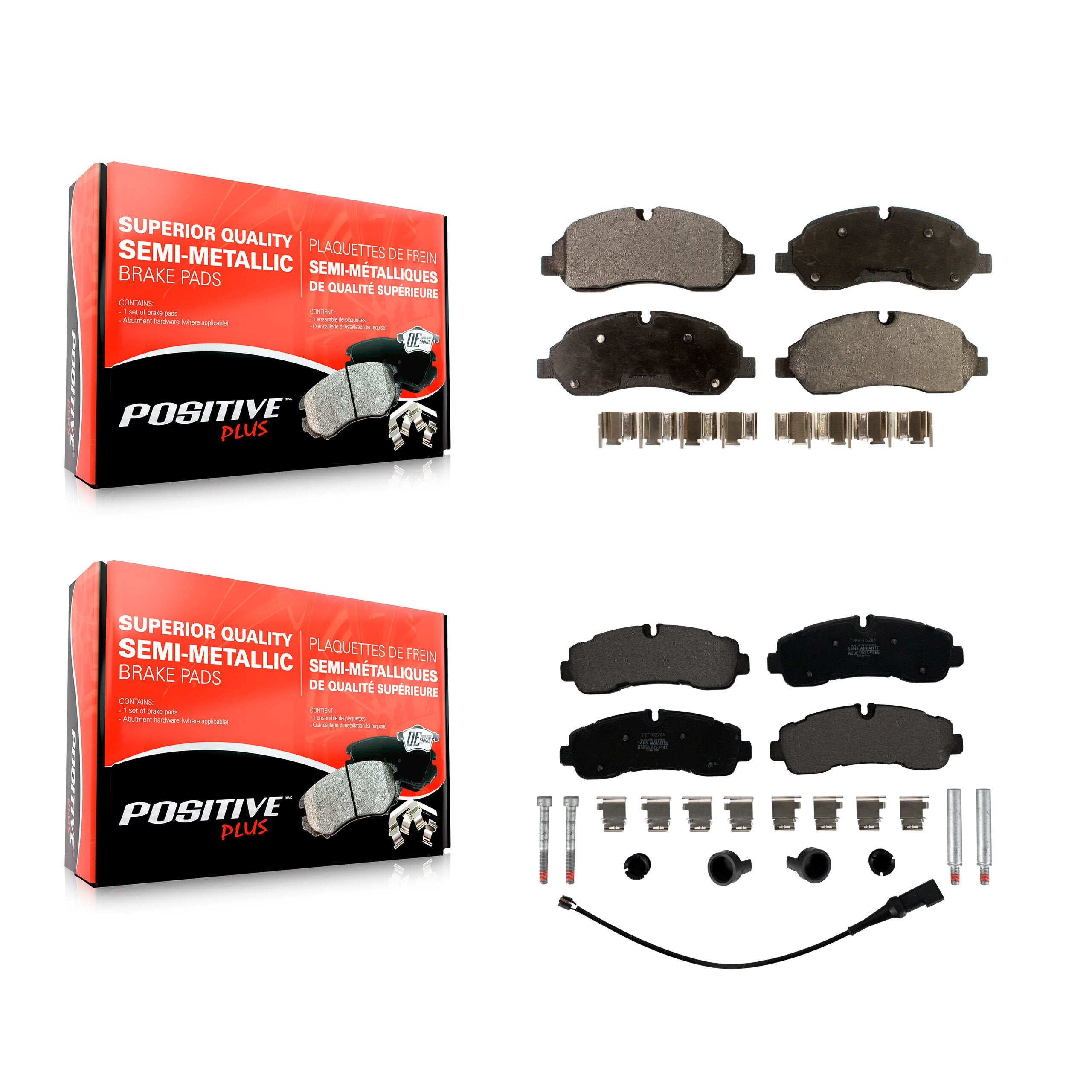 Positive Plus KPF-100674 Disc Brake Pad for 2020 Ford Transit-350 - Front and Rear