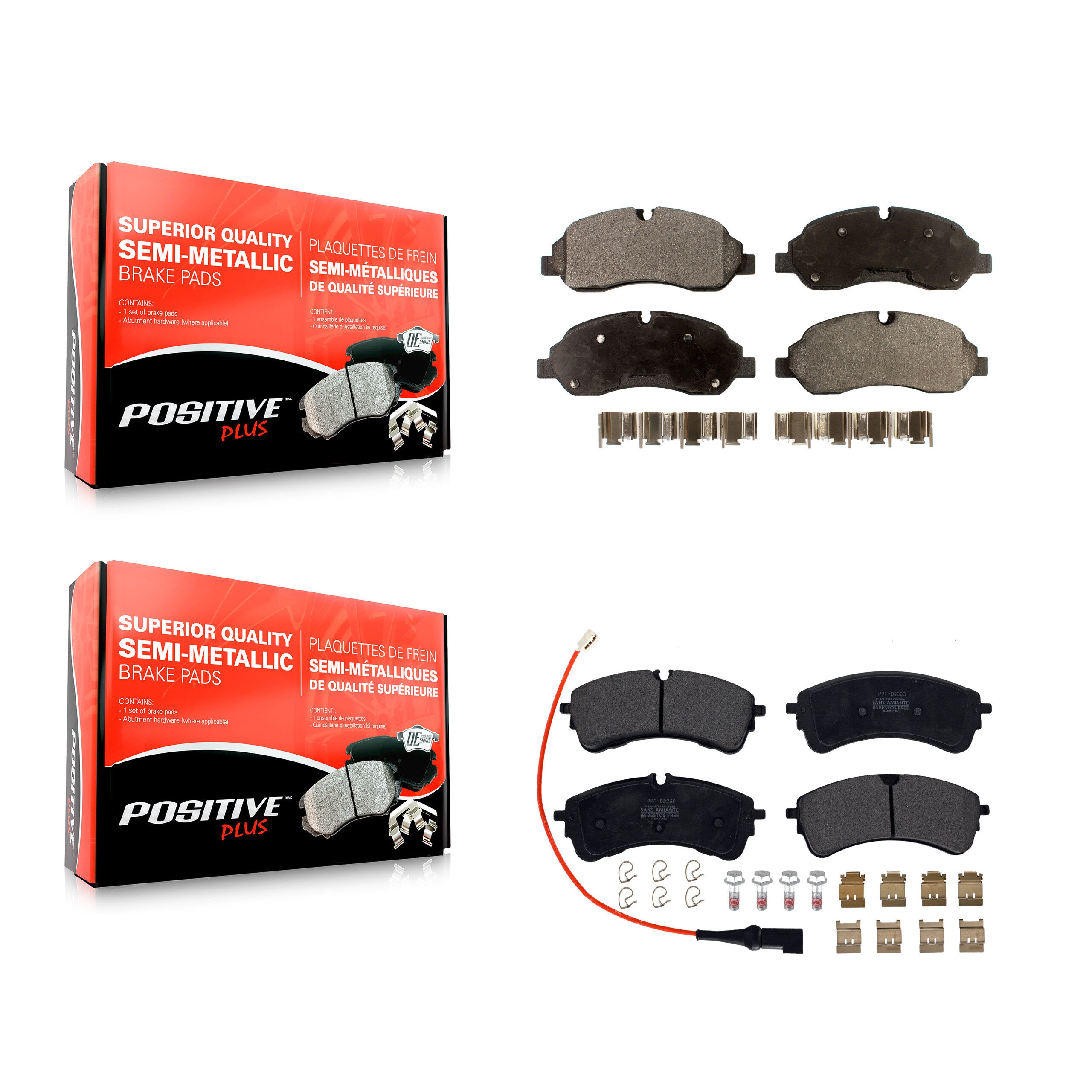 Positive Plus KPF-100675 Disc Brake Pad for 2020-2023 Ford Transit-350 HD, Ford Transit-150 and More - Front and Rear