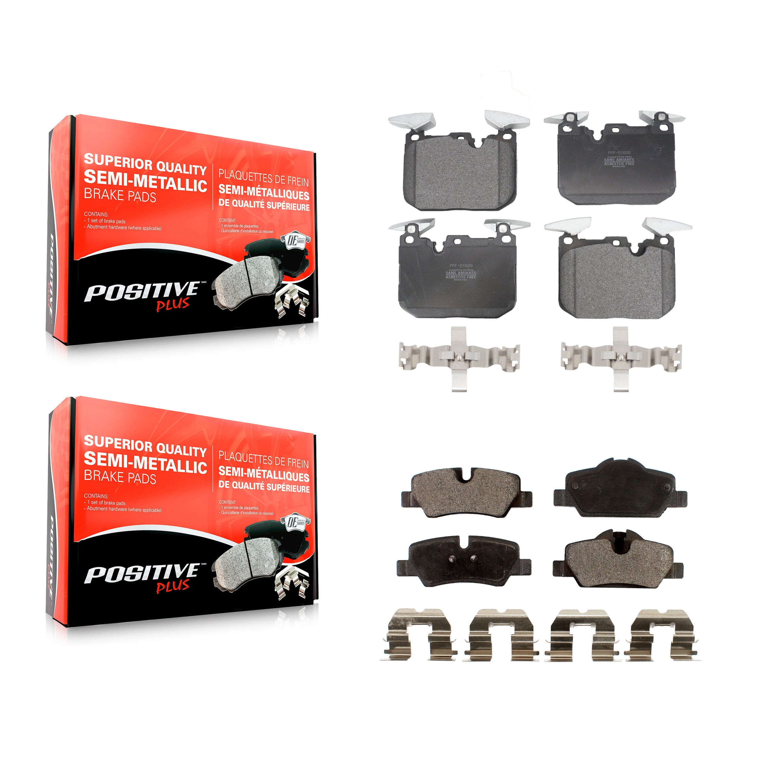 Positive Plus KPF-100683 Disc Brake Pad for 2020-2022 Mini Cooper - Front and Rear