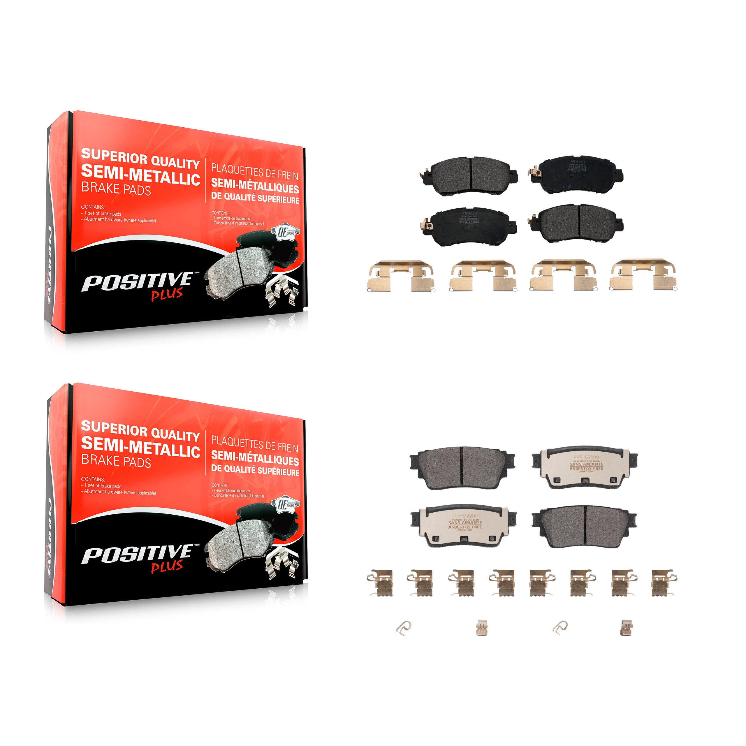 Positive Plus KPF-100686 Disc Brake Pad for 2021-2023 Nissan Kicks - Front and Rear