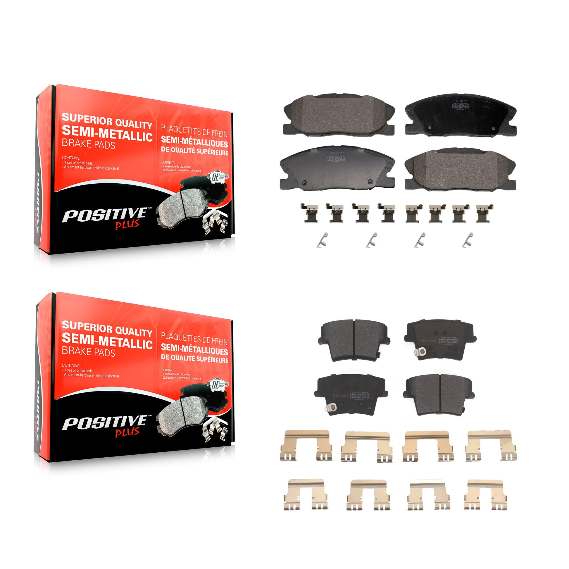 Positive Plus KPF-100690 Disc Brake Pad for 2014-2023 Dodge Charger - Front and Rear