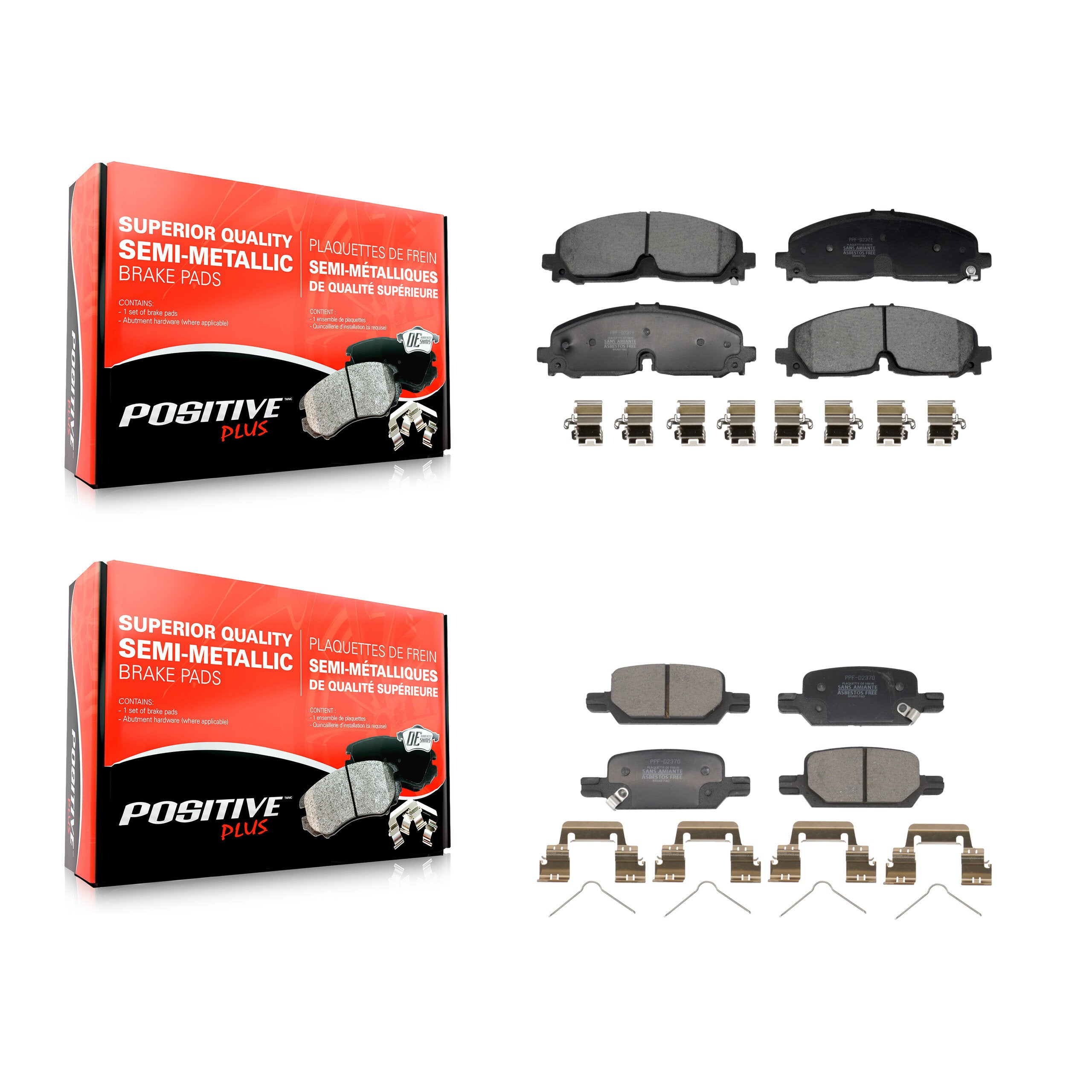 Positive Plus KPF-100697 Disc Brake Pad for 2021-2022 Chevrolet Colorado, GMC Canyon - Front and Rear