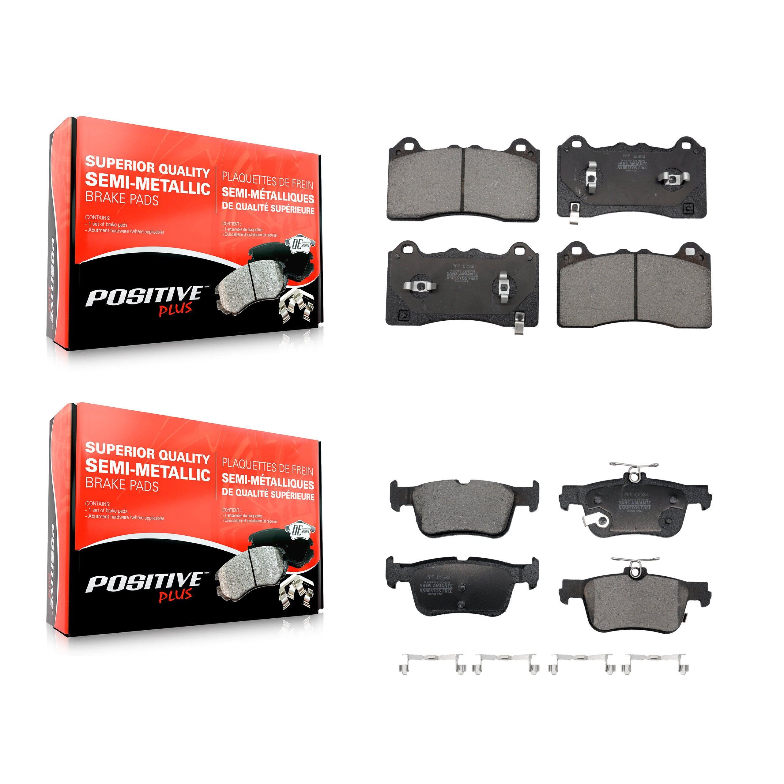 Positive Plus KPF-100699 Disc Brake Pad for 2021-2023 Ford Mustang Mach-E - Front and Rear