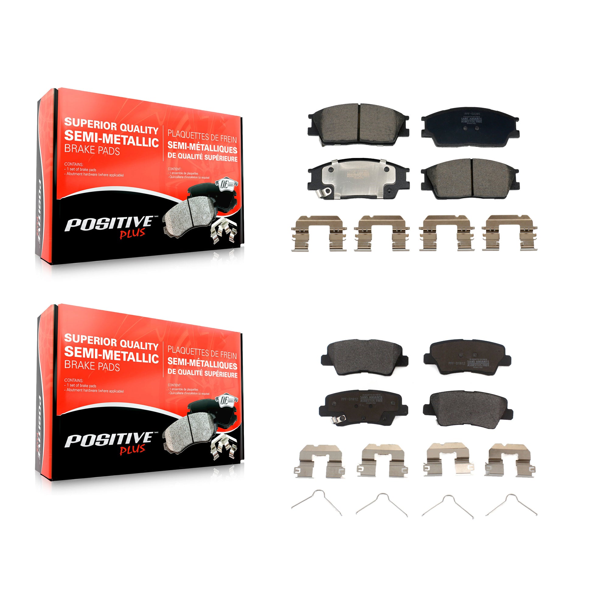 Positive Plus KPF-100700 Disc Brake Pad for 2020-2023 Kia Soul, Hyundai Venue - Front and Rear