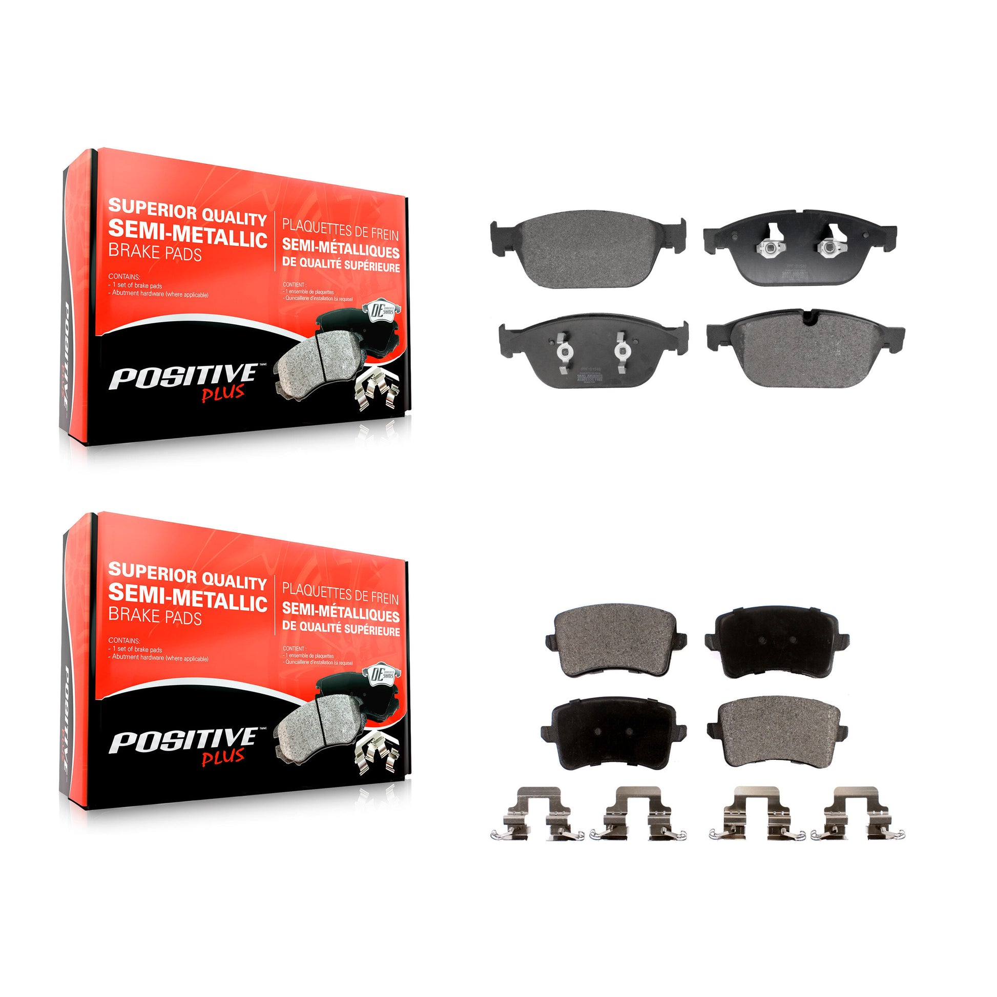 Positive Plus KPF-100710 Disc Brake Pad for 2014-2017 Audi SQ5 - Front and Rear