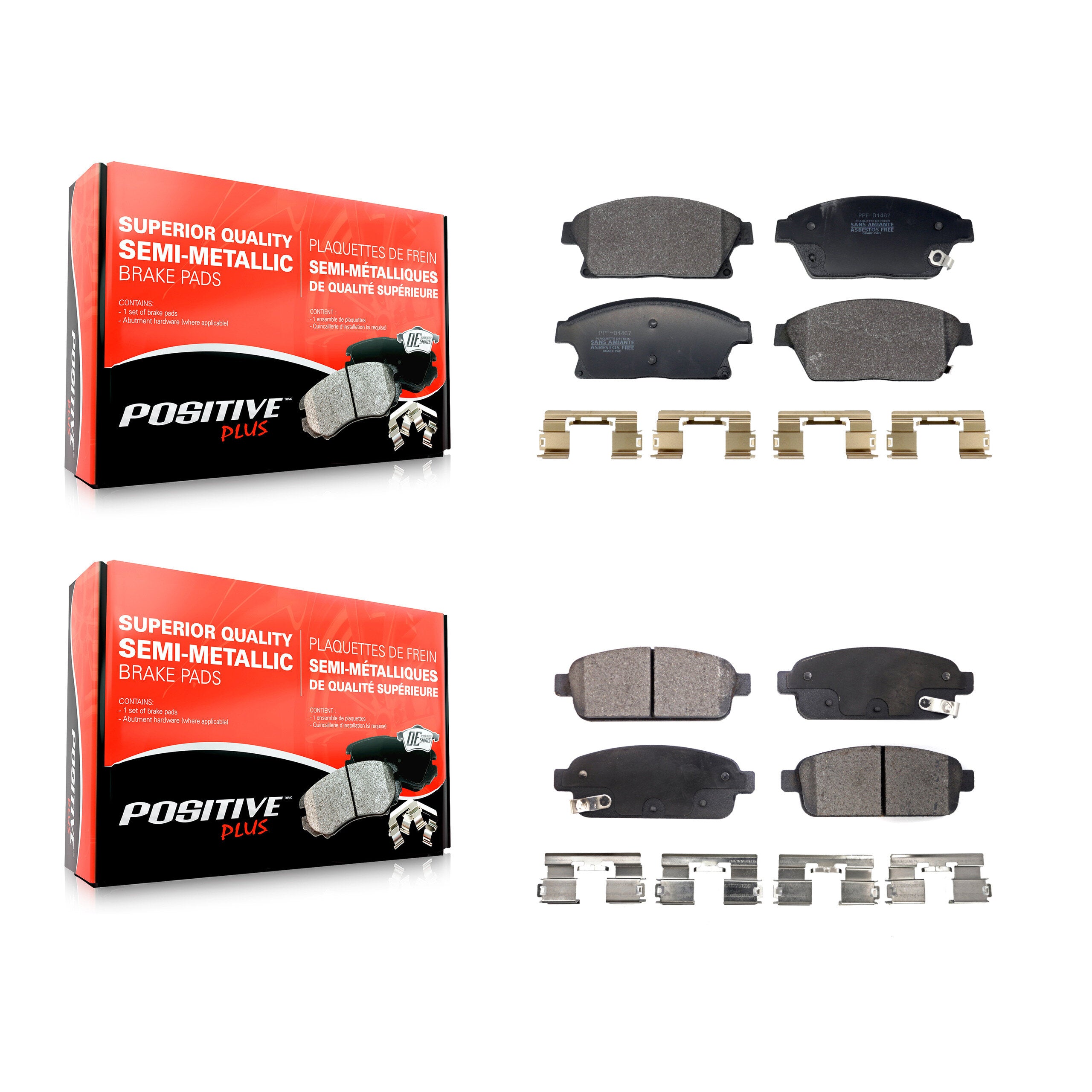 Positive Plus KPF-100714 Disc Brake Pad for 2011-2017 Chevrolet Cruze, Buick Encore and More - Front and Rear