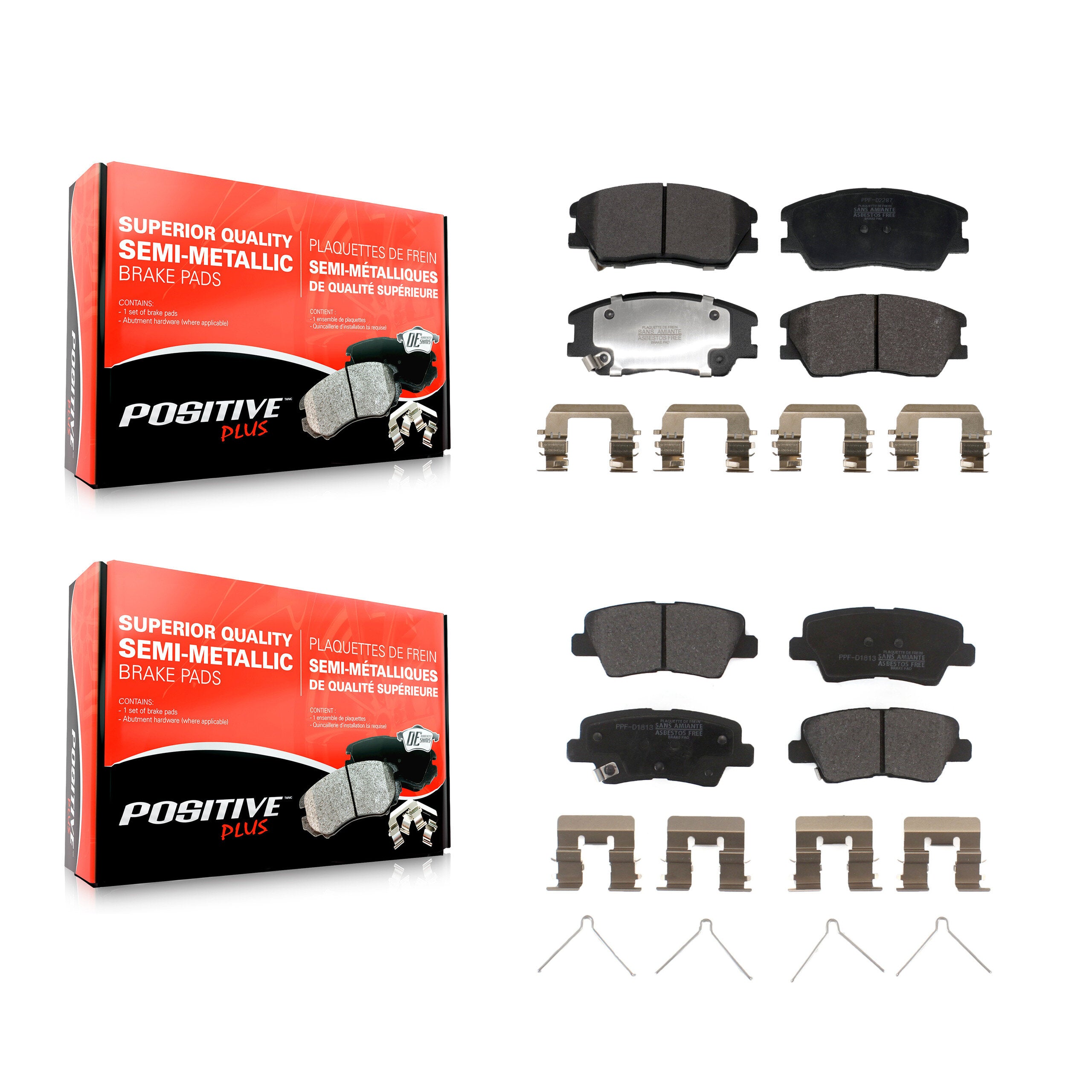 Positive Plus KPF-100717 Disc Brake Pad for 2017-2023 Kia Soul EV, Kia Soul - Front and Rear