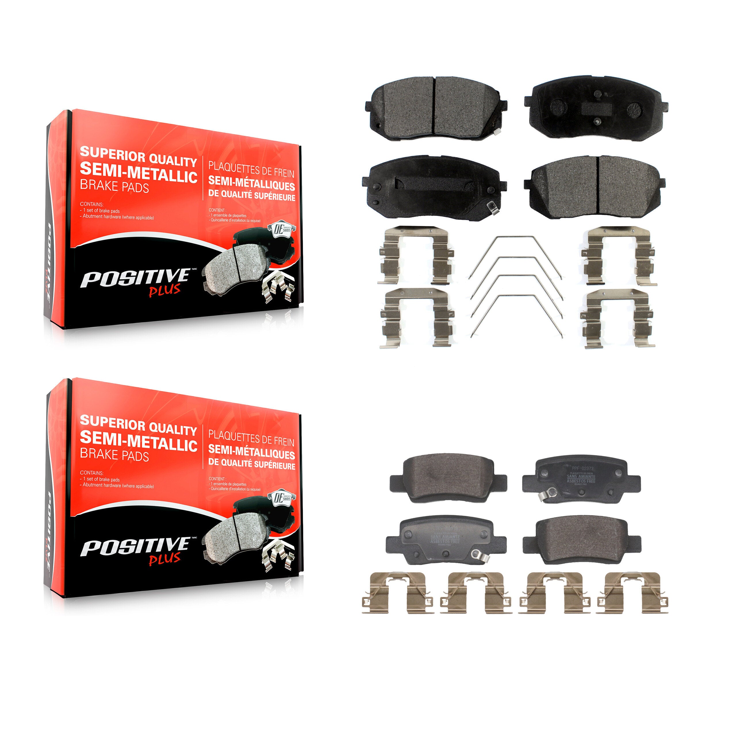 Positive Plus KPF-100718 Disc Brake Pad for 2021-2024 Kia Seltos - Front and Rear