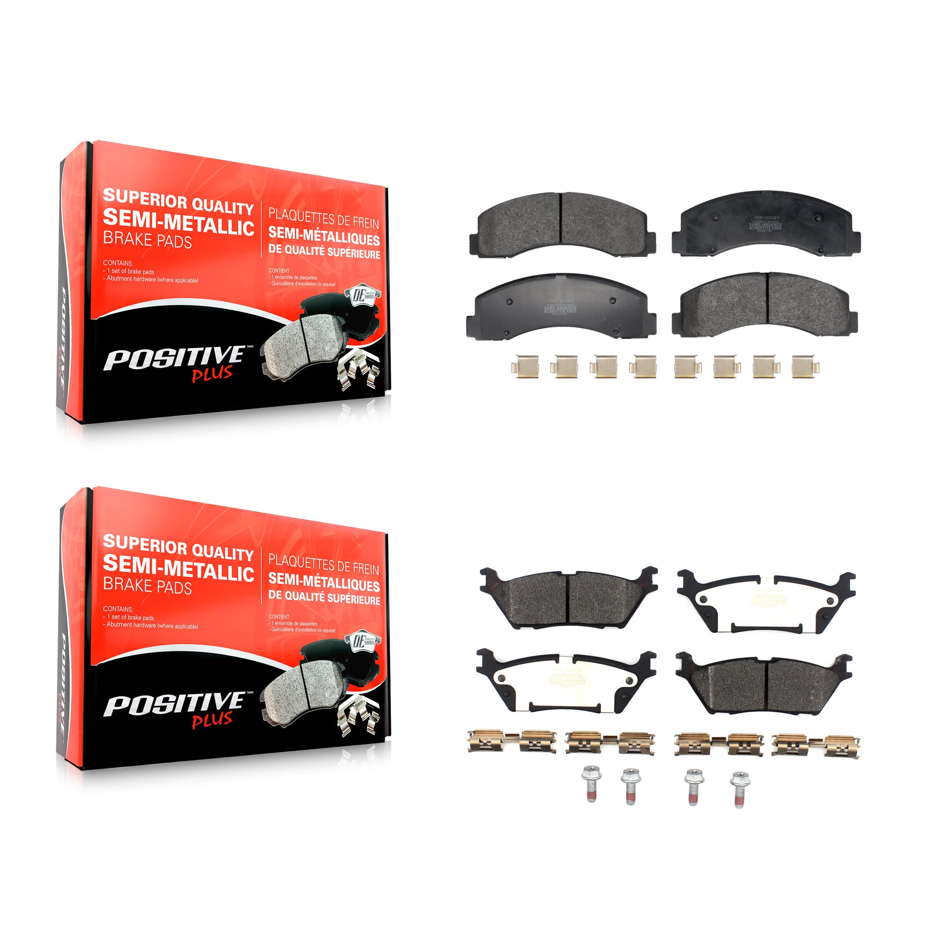 Positive Plus KPF-100719 Disc Brake Pad for 2018-2021 Ford Expedition, Ford F-150, Lincoln Navigator - Front and Rear