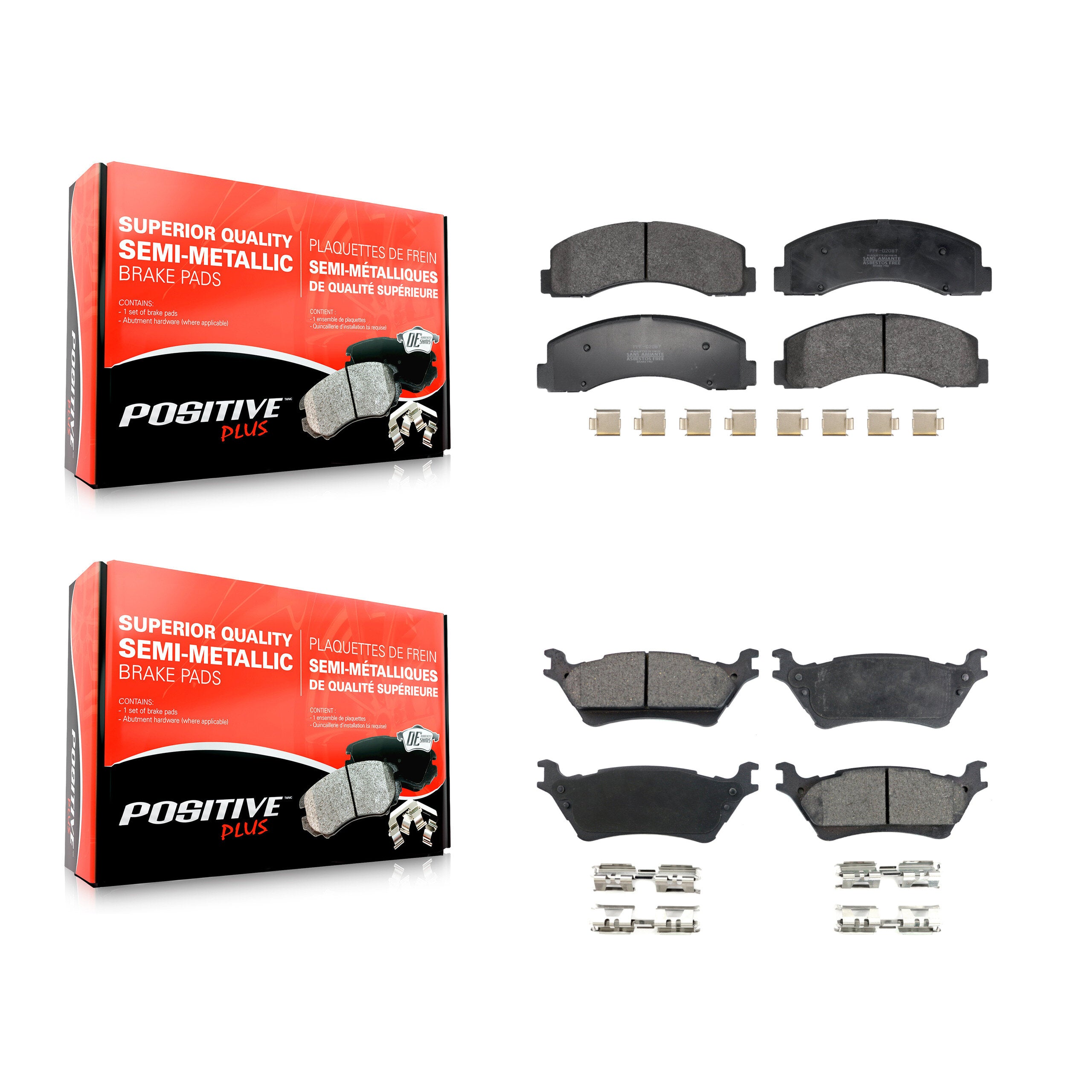 Positive Plus KPF-100720 Disc Brake Pad for 2018-2020 Ford F-150 - Front and Rear