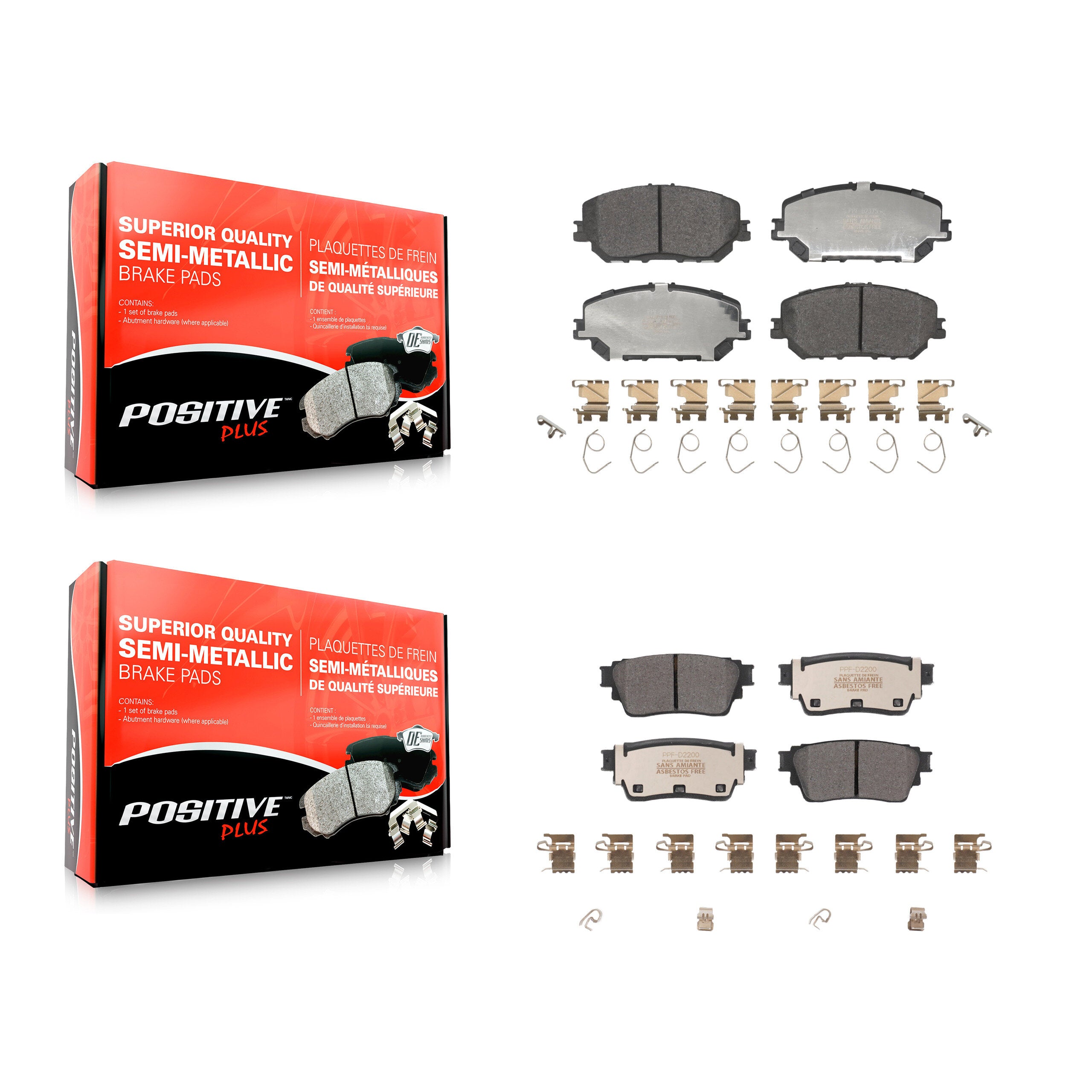 Positive Plus KPF-100724 Disc Brake Pad for 2021-2023 Nissan Rogue - Front and Rear