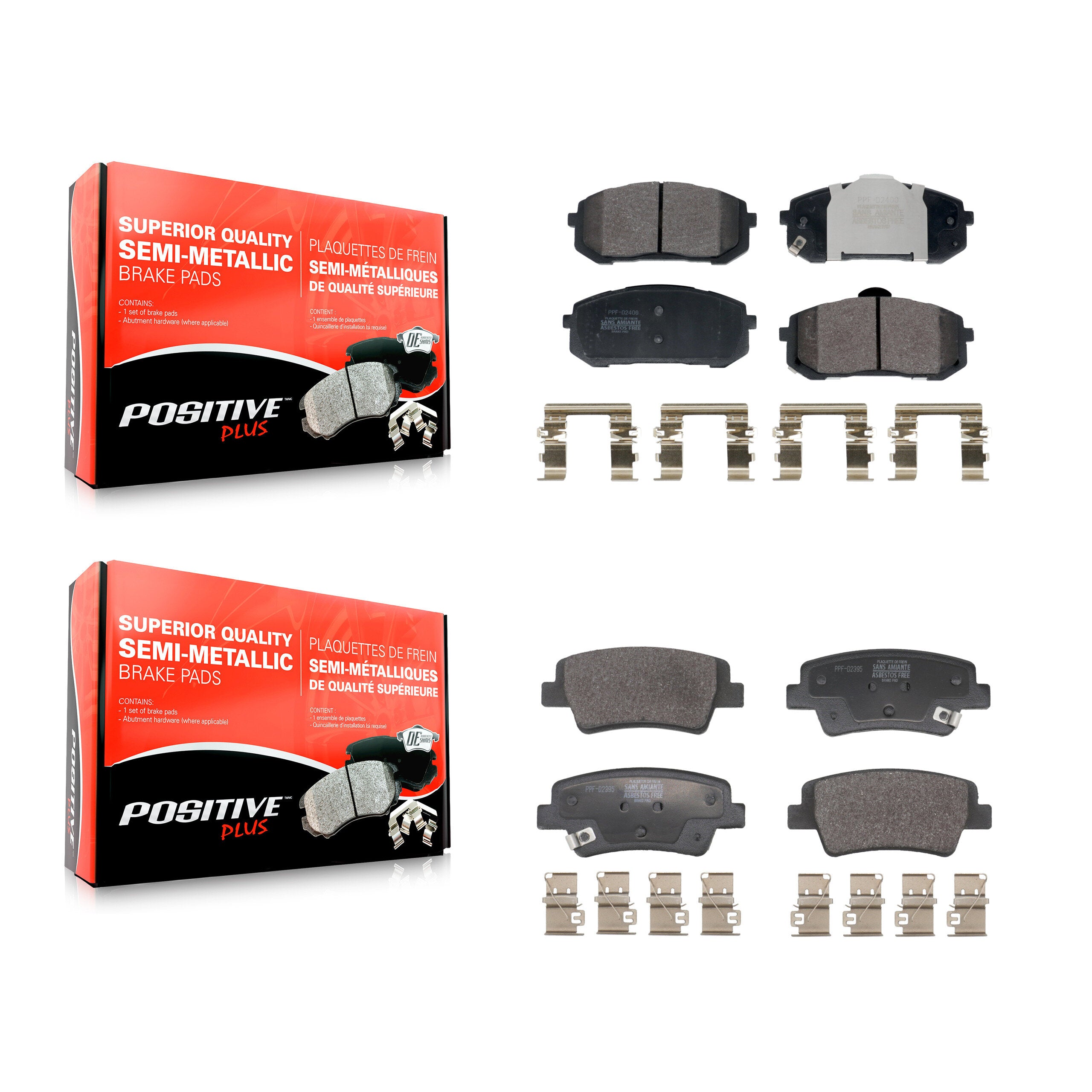 Positive Plus KPF-100726 Disc Brake Pad for 2021-2024 Hyundai Elantra - Front and Rear