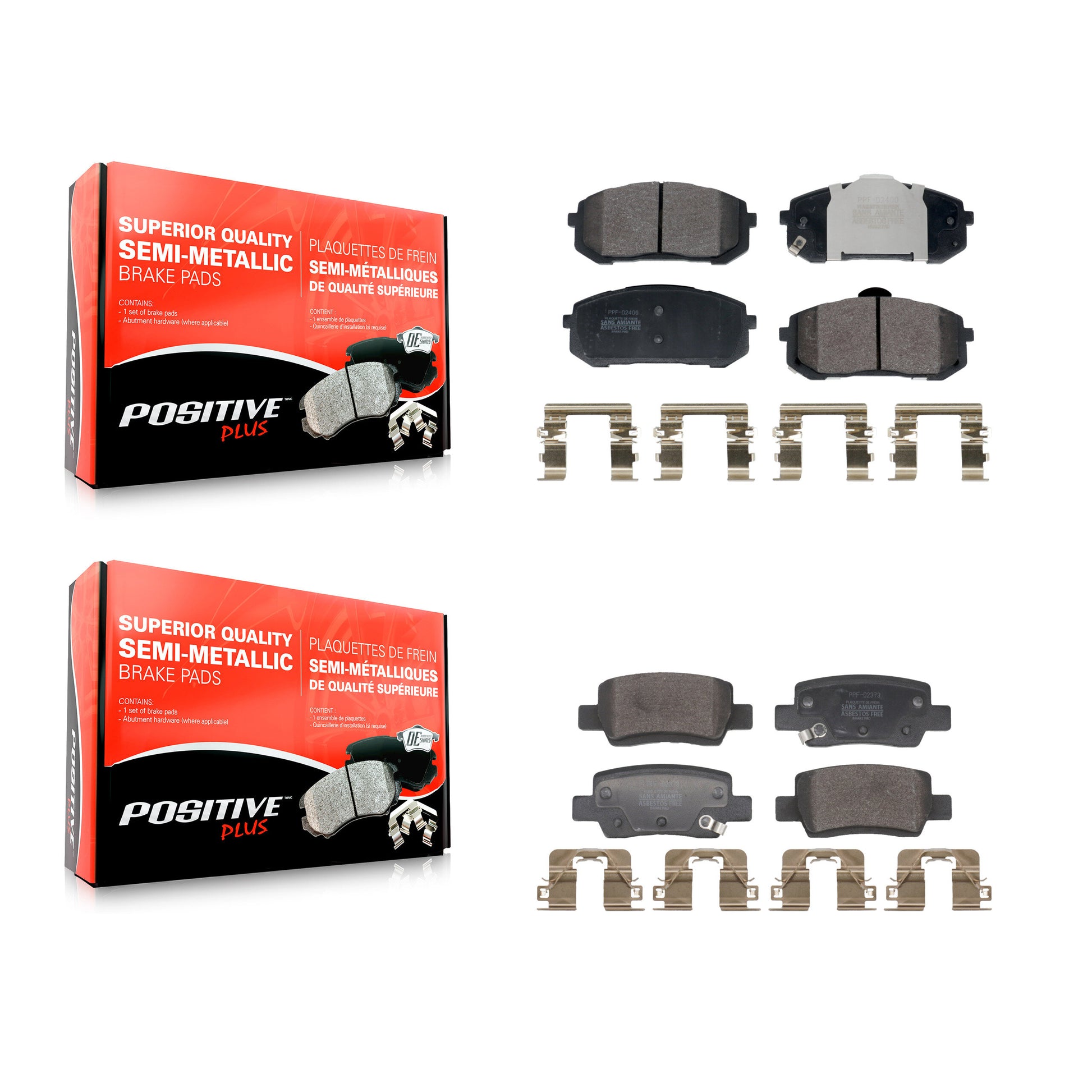 Positive Plus KPF-100727 Disc Brake Pad for 2021-2024 Hyundai Elantra - Front and Rear