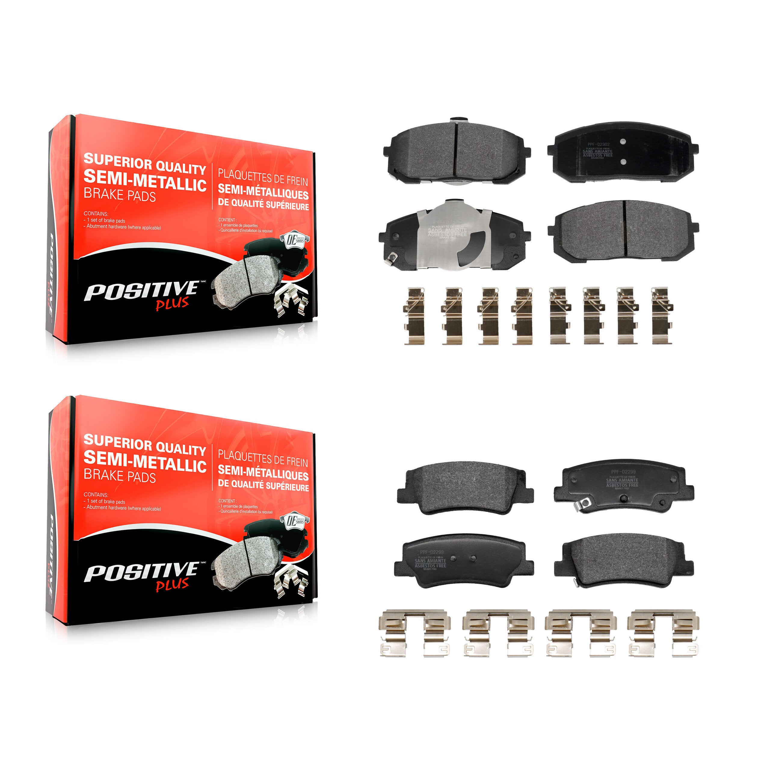 Positive Plus KPF-100728 Disc Brake Pad for 2020-2025 Hyundai Sonata, Kia Niro EV, Kia K5 - Front and Rear