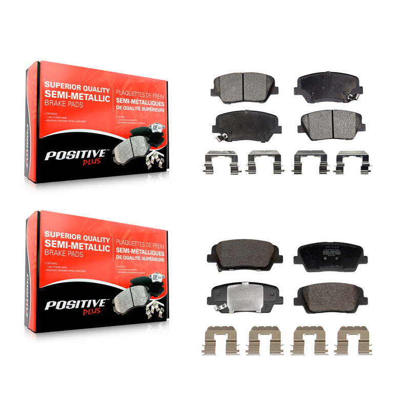 Positive Plus KPF-100729 Disc Brake Pad for 2010-2016 Kia Sorento, Hyundai Santa Fe Sport, Hyundai Santa Fe - Front and Rear