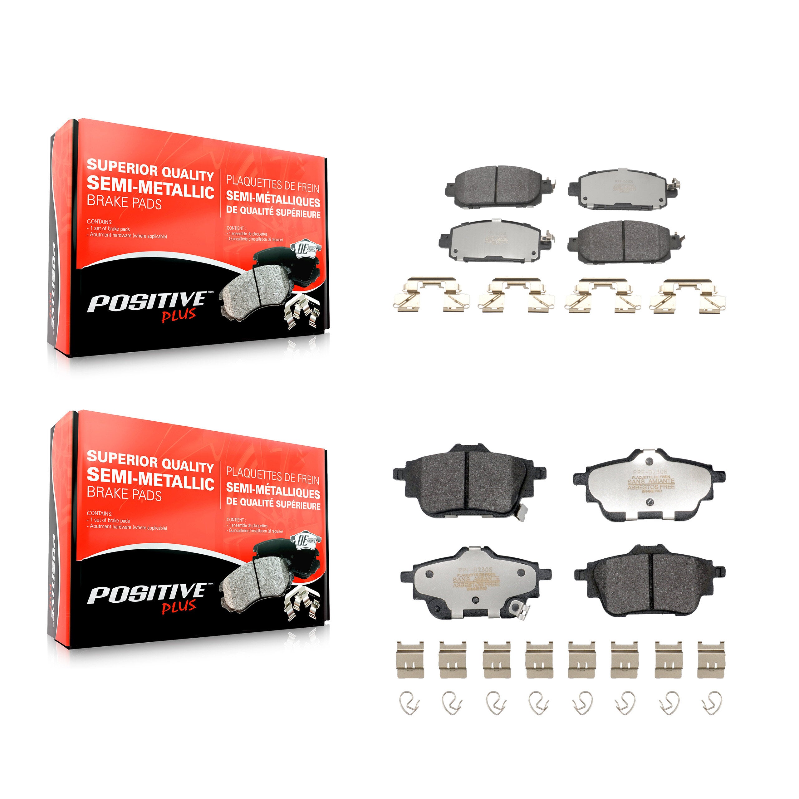 Positive Plus KPF-100730 Disc Brake Pad for 2020-2023 Nissan Sentra - Front and Rear