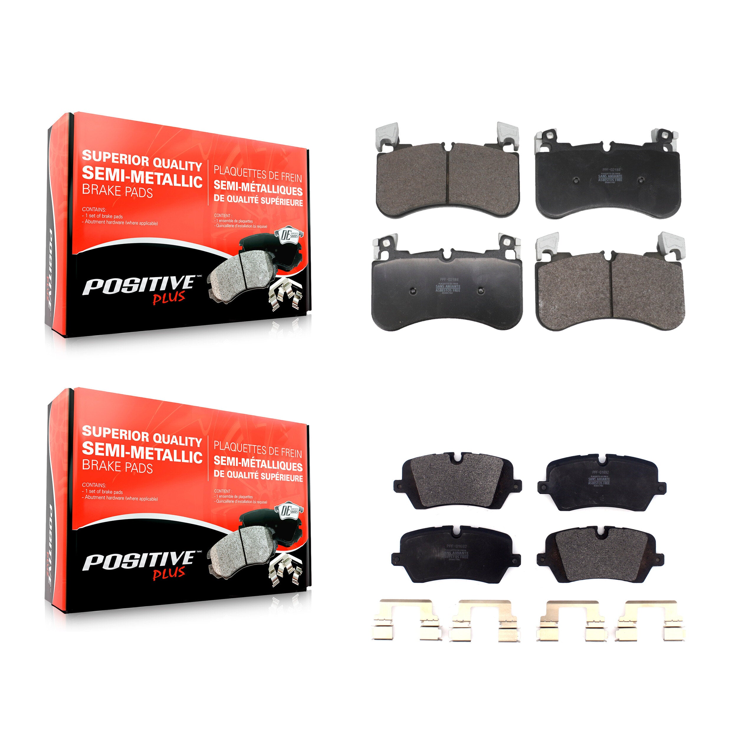 Positive Plus KPF-100732 Disc Brake Pad for 2018-2021 Land Rover Defender 90, Land Rover Discovery and More - Front and Rear