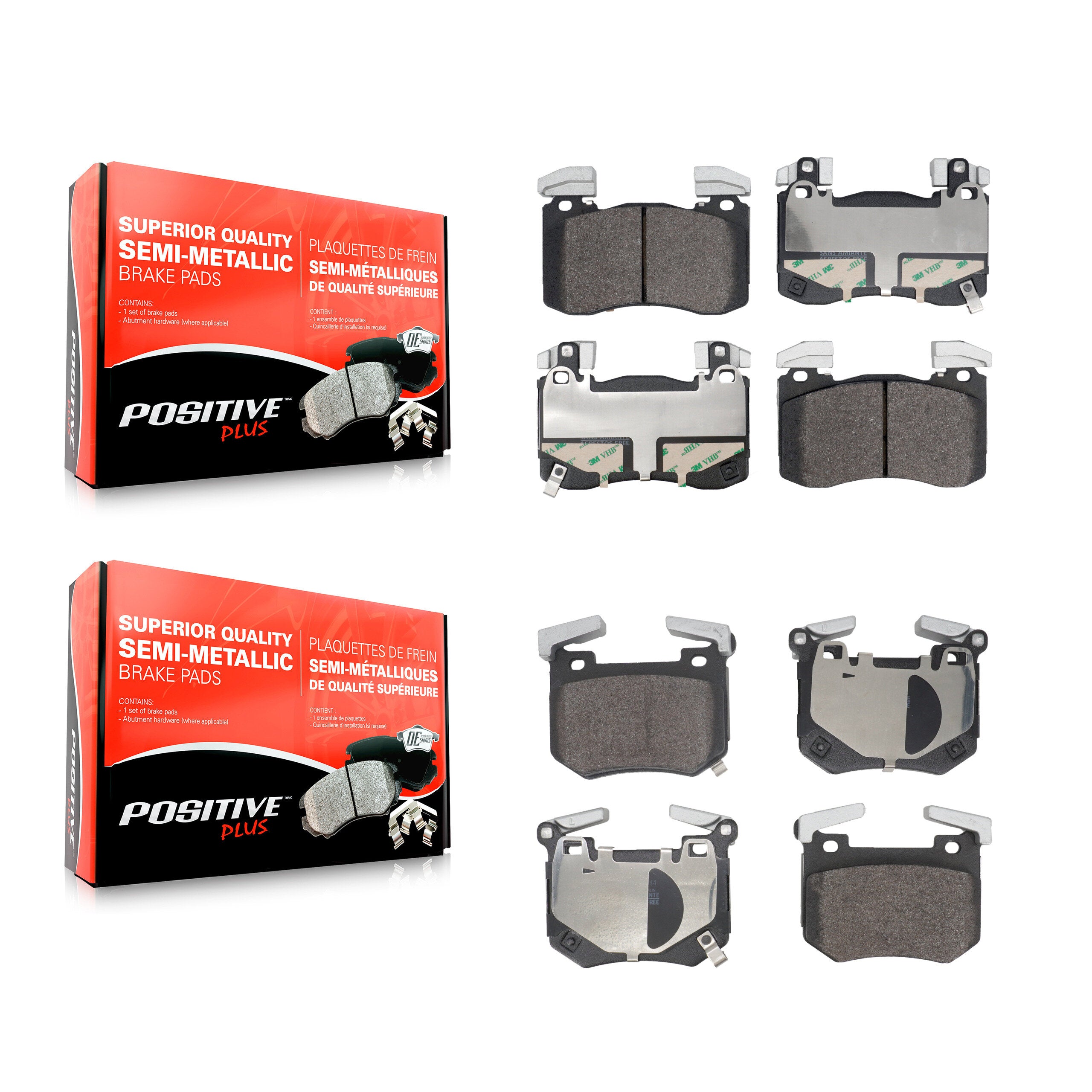Positive Plus KPF-100734 Disc Brake Pad for 2018-2025 Genesis G70, Kia Stinger - Front and Rear