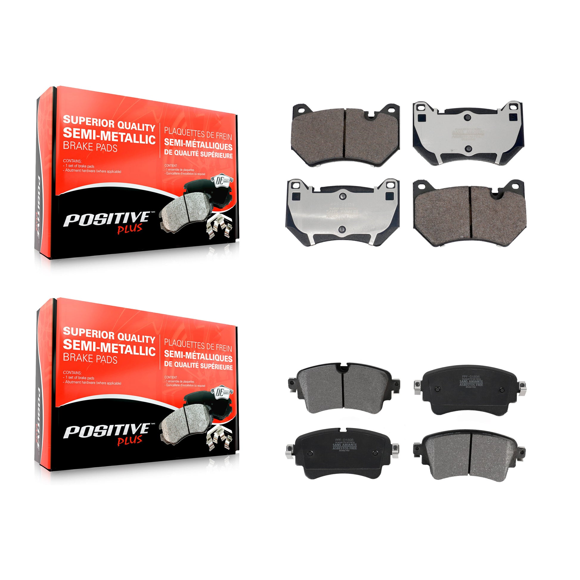 Positive Plus KPF-100735 Disc Brake Pad for 2018-2019 Audi Q5 - Front and Rear