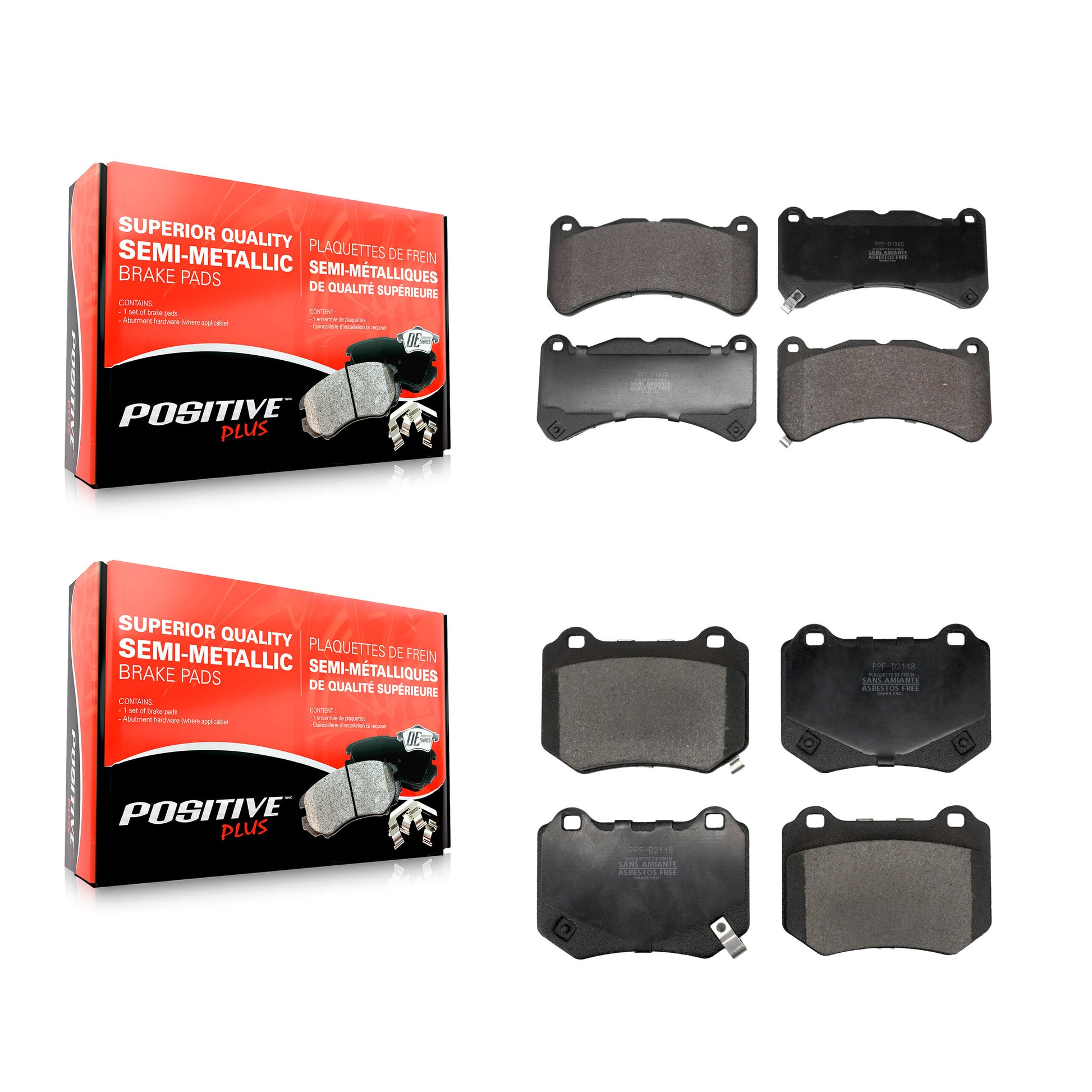 Positive Plus KPF-100738 Disc Brake Pad for 2018-2021 Subaru WRX STI - Front and Rear