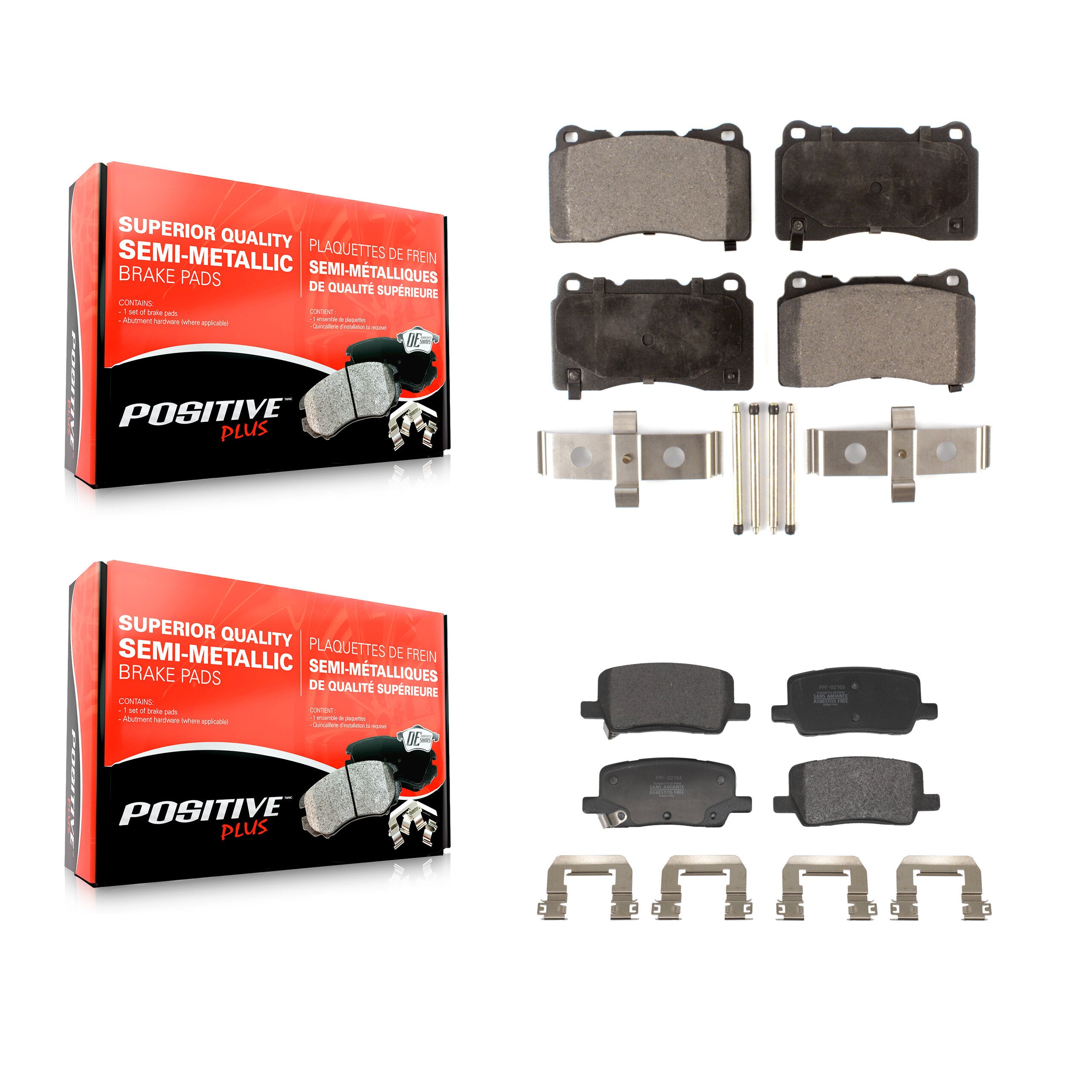 Positive Plus KPF-100739 Disc Brake Pad for 2017-2020 Tesla S, Tesla X - Front and Rear